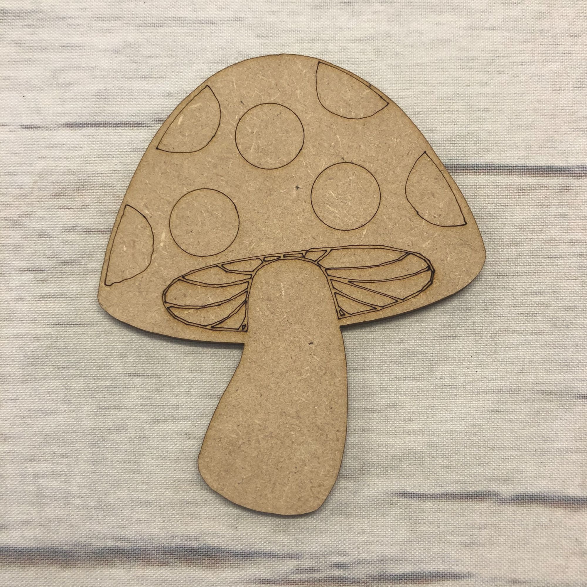 Mushroom - engraved Wooden Craft Shape