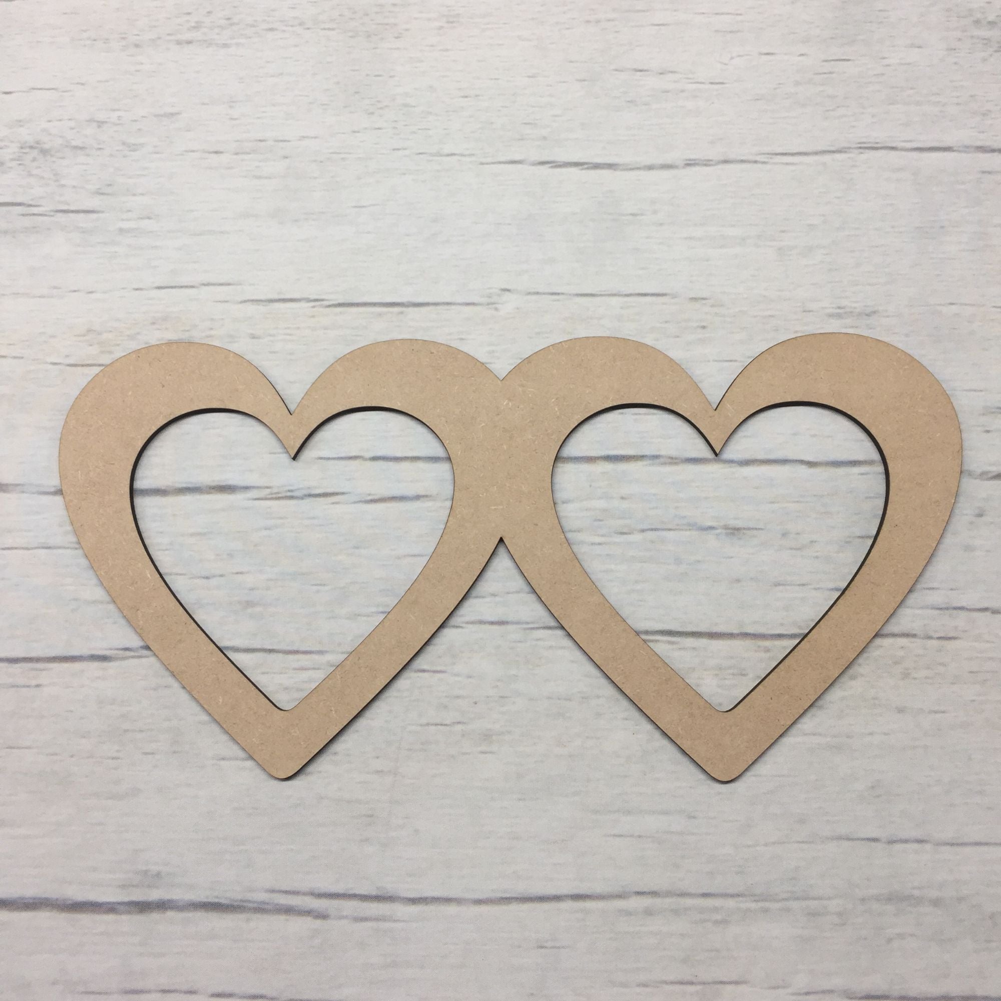 Heart shape - Double Hearts Wooden Craft Shape
