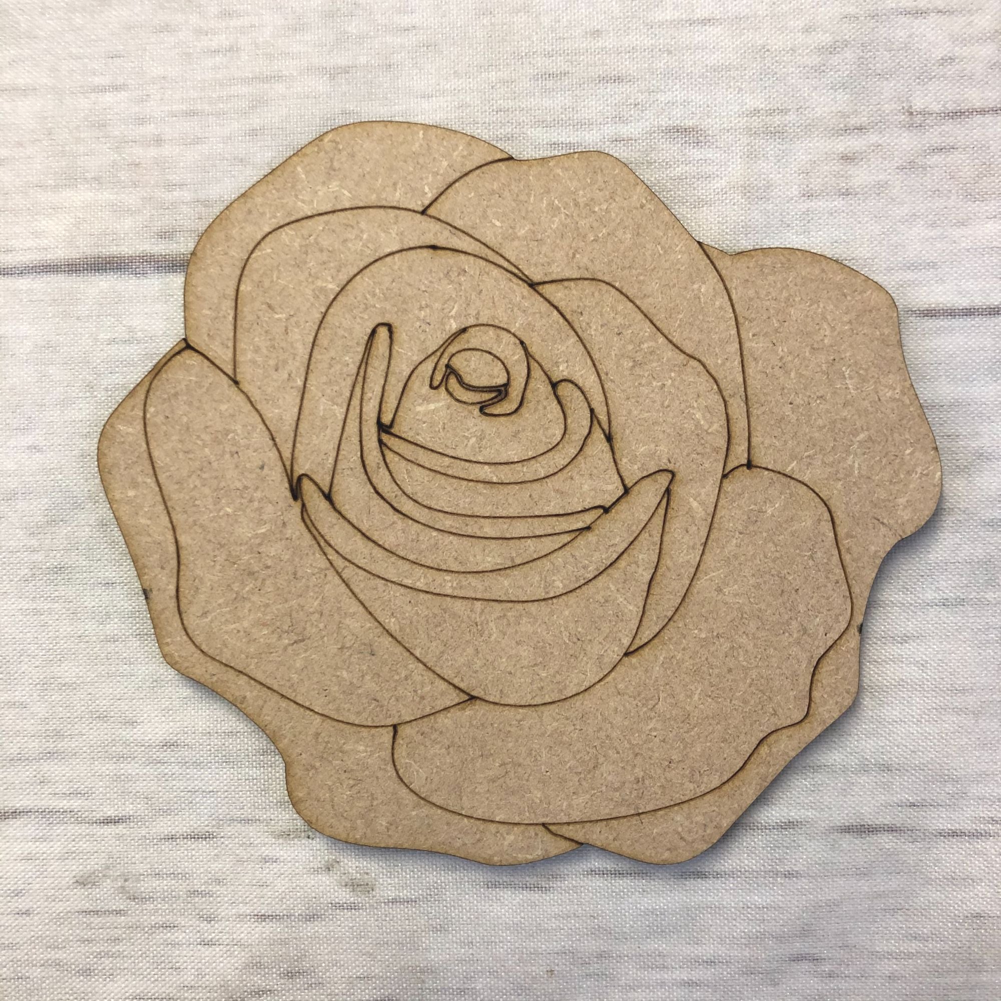Rose 2 - engraved Wooden Craft Shape