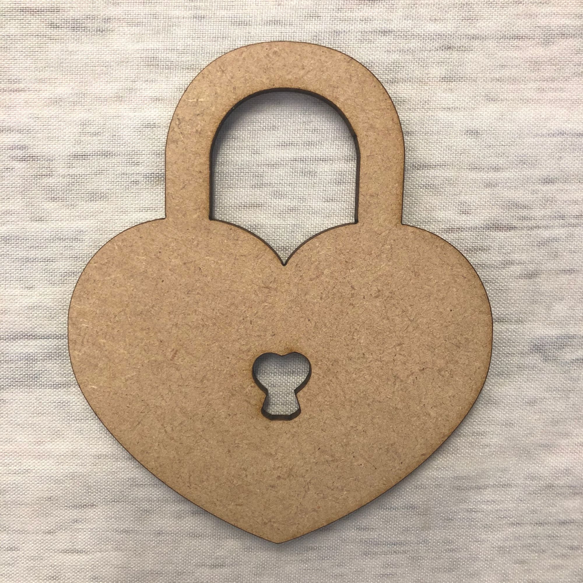 Heart - padlock Wooden Craft Shape