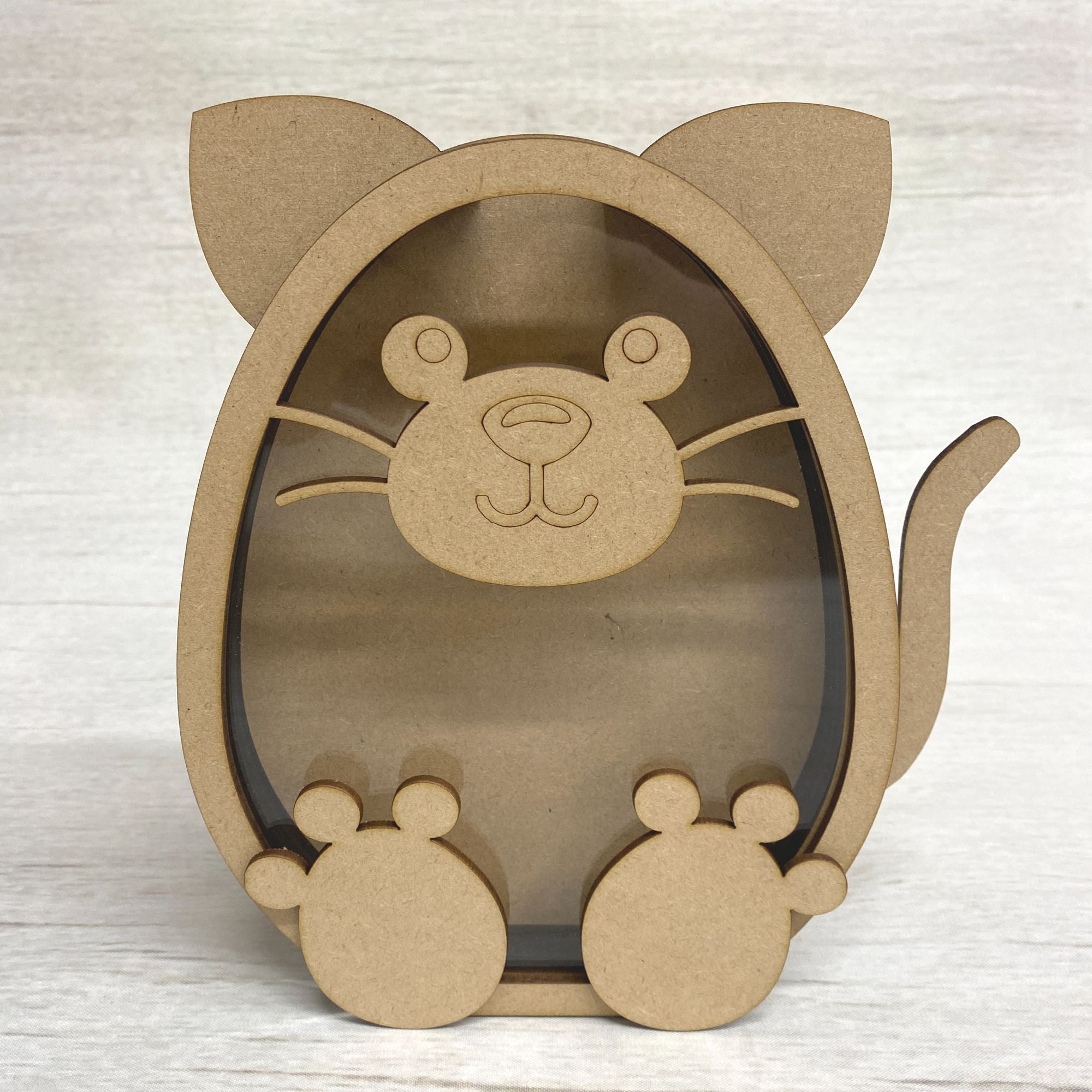 Fillable Cat Wooden Craft Shape