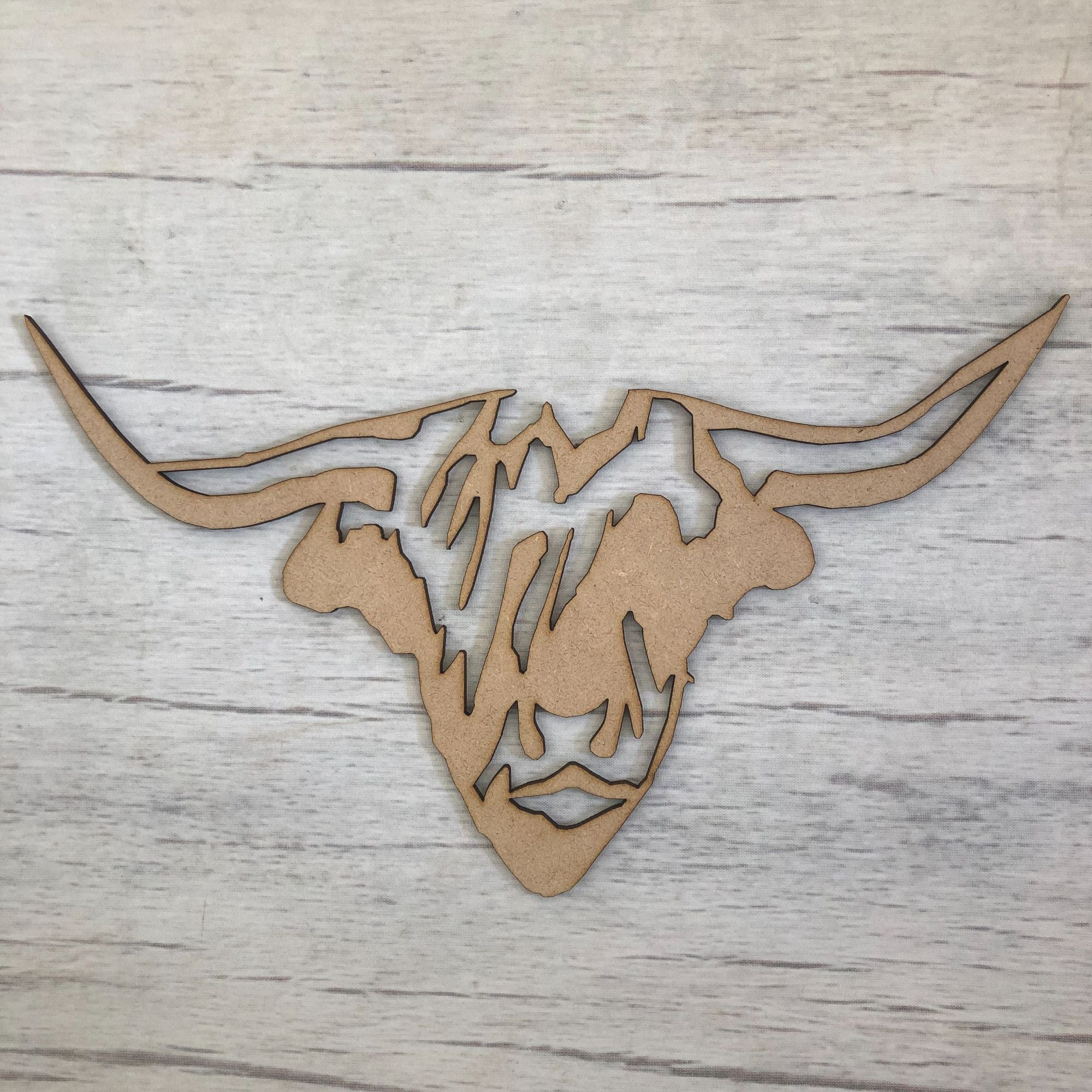 Geometric  Highland Cow Wooden Craft Shape