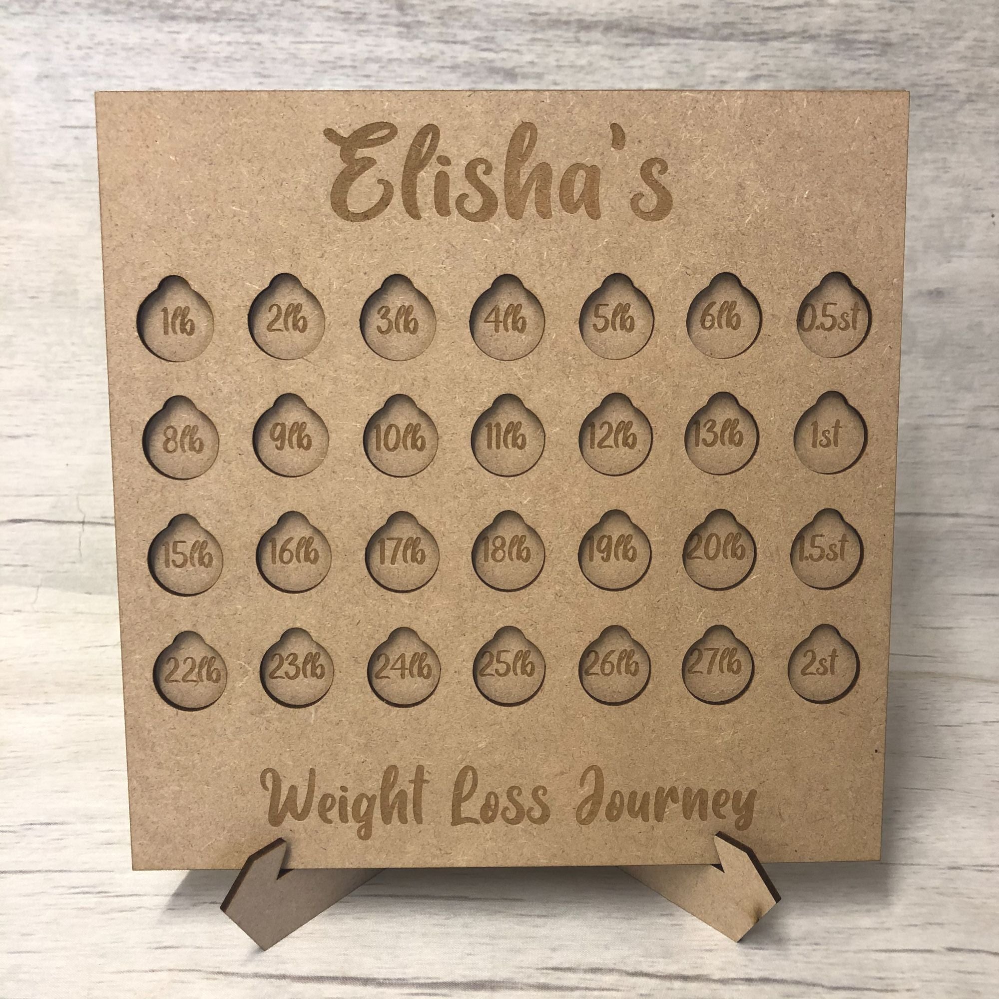 Weight Loss Tracker Wooden Craft Shape