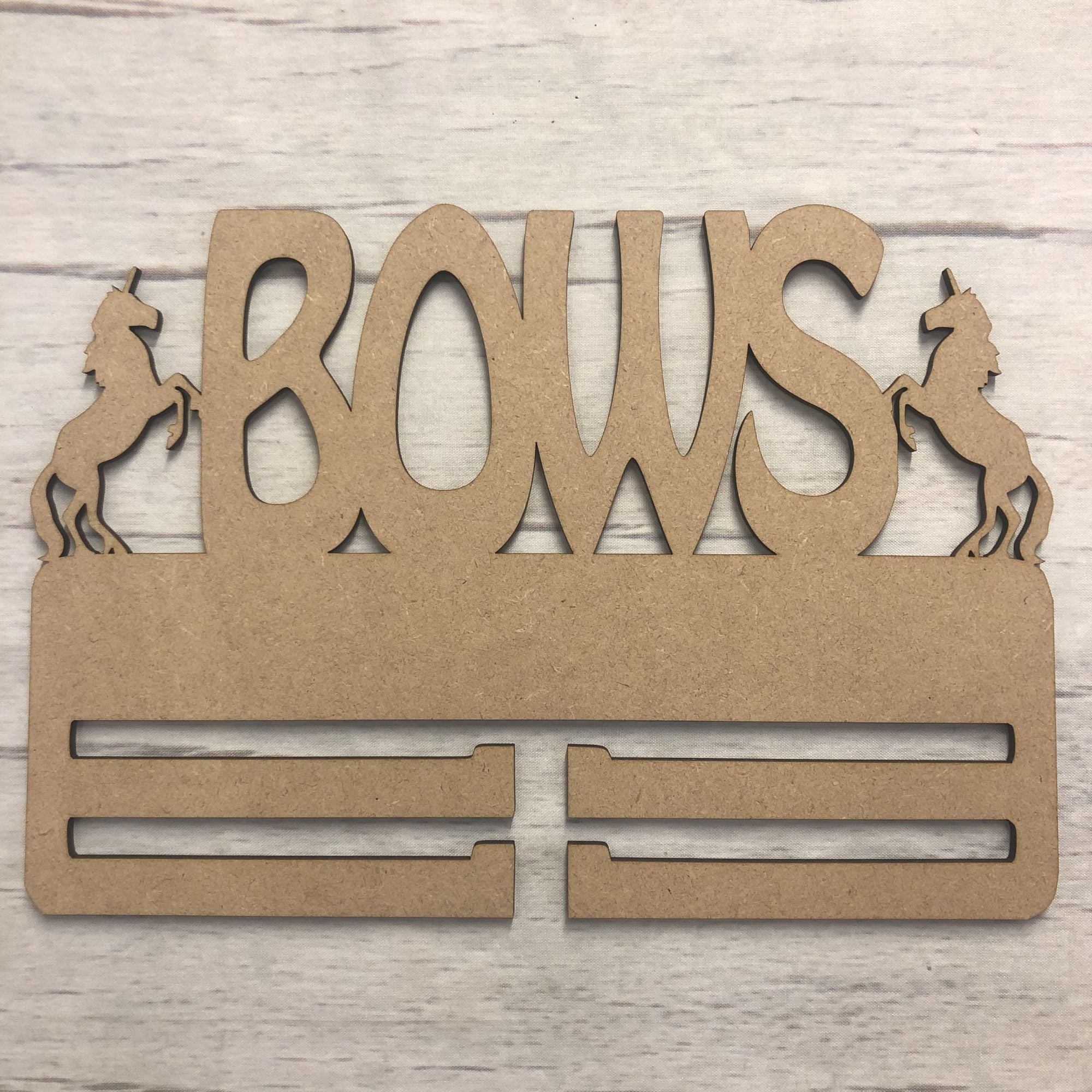 Bow Hanger - Unicorn Wooden Craft Shape