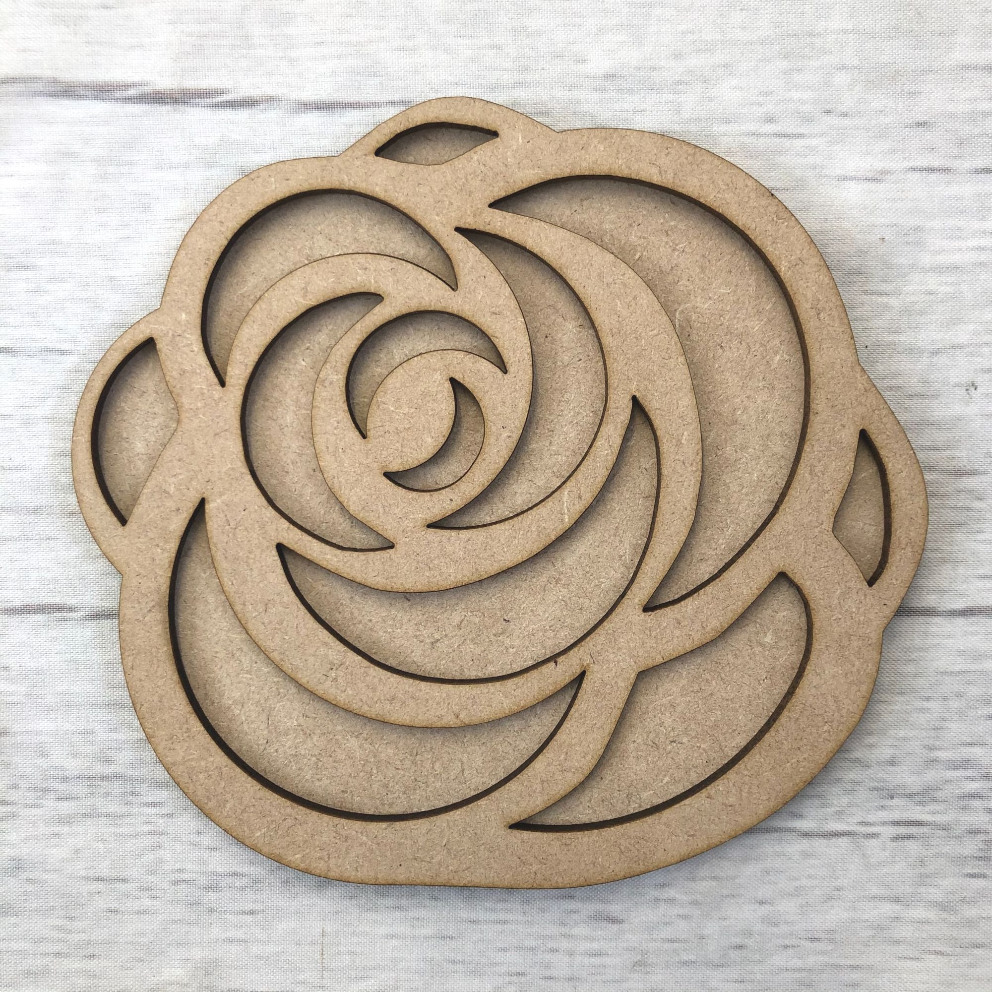 Rose- two part shape Wooden Craft Shape