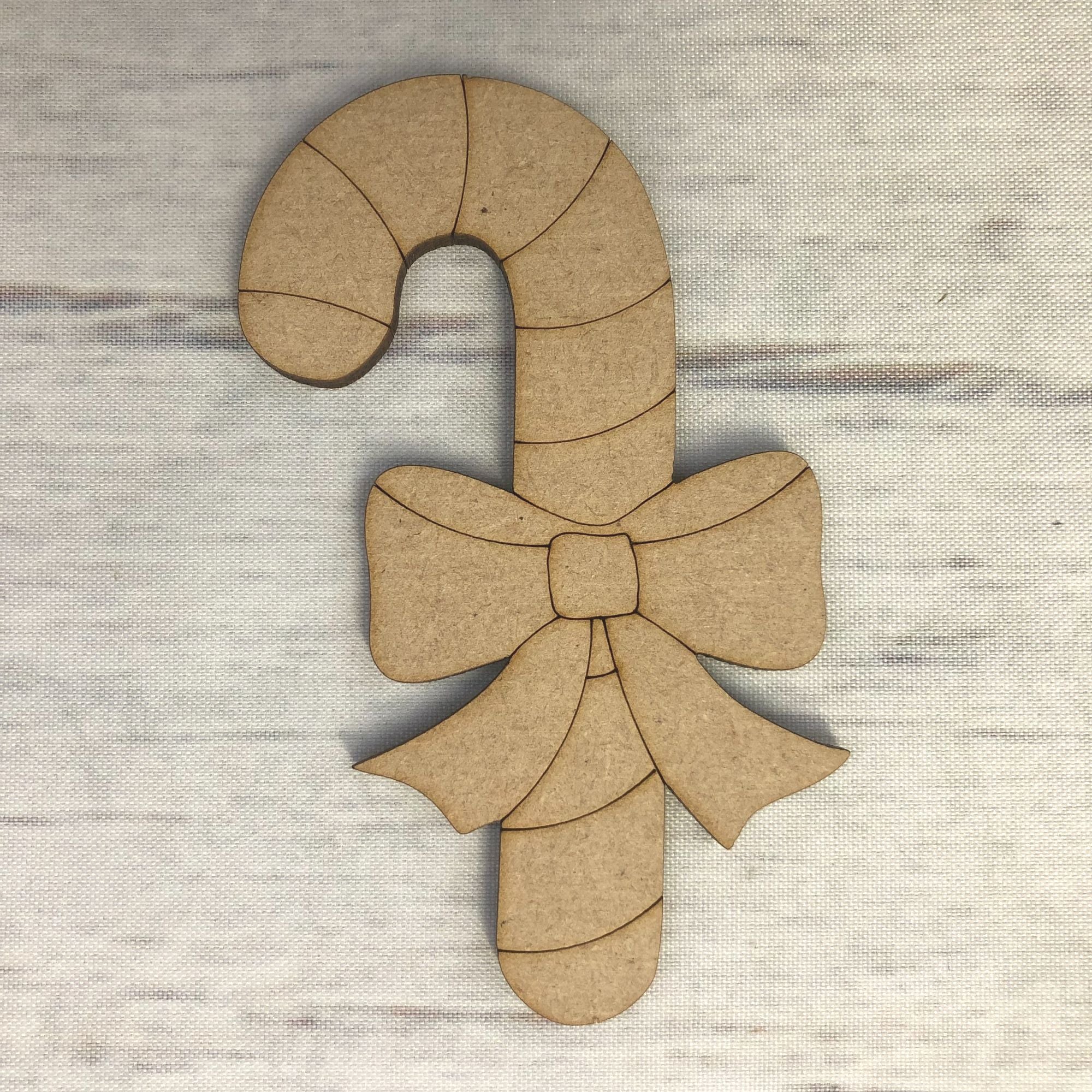Candy Cane - engraved Wooden Craft Shape