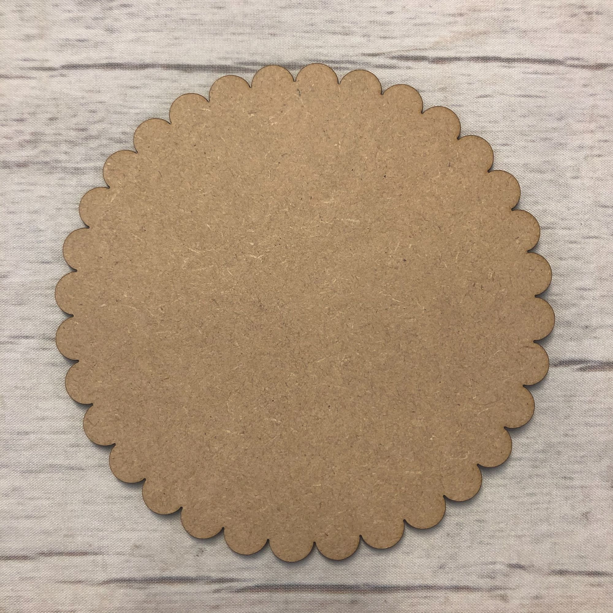 Scalloped Cut Circle Wooden Craft Shape