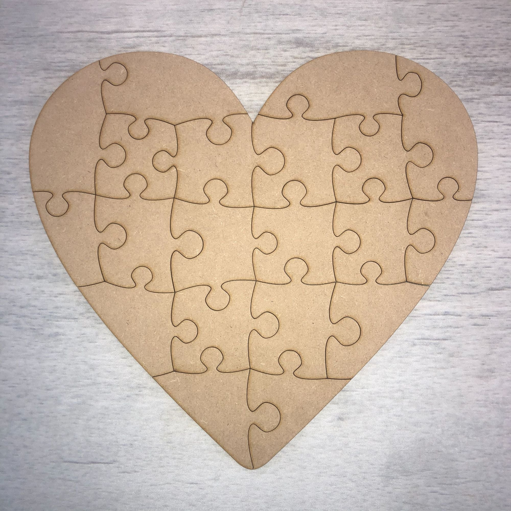 Heart shaped jigsaw - 20 piece Wooden Craft Shape