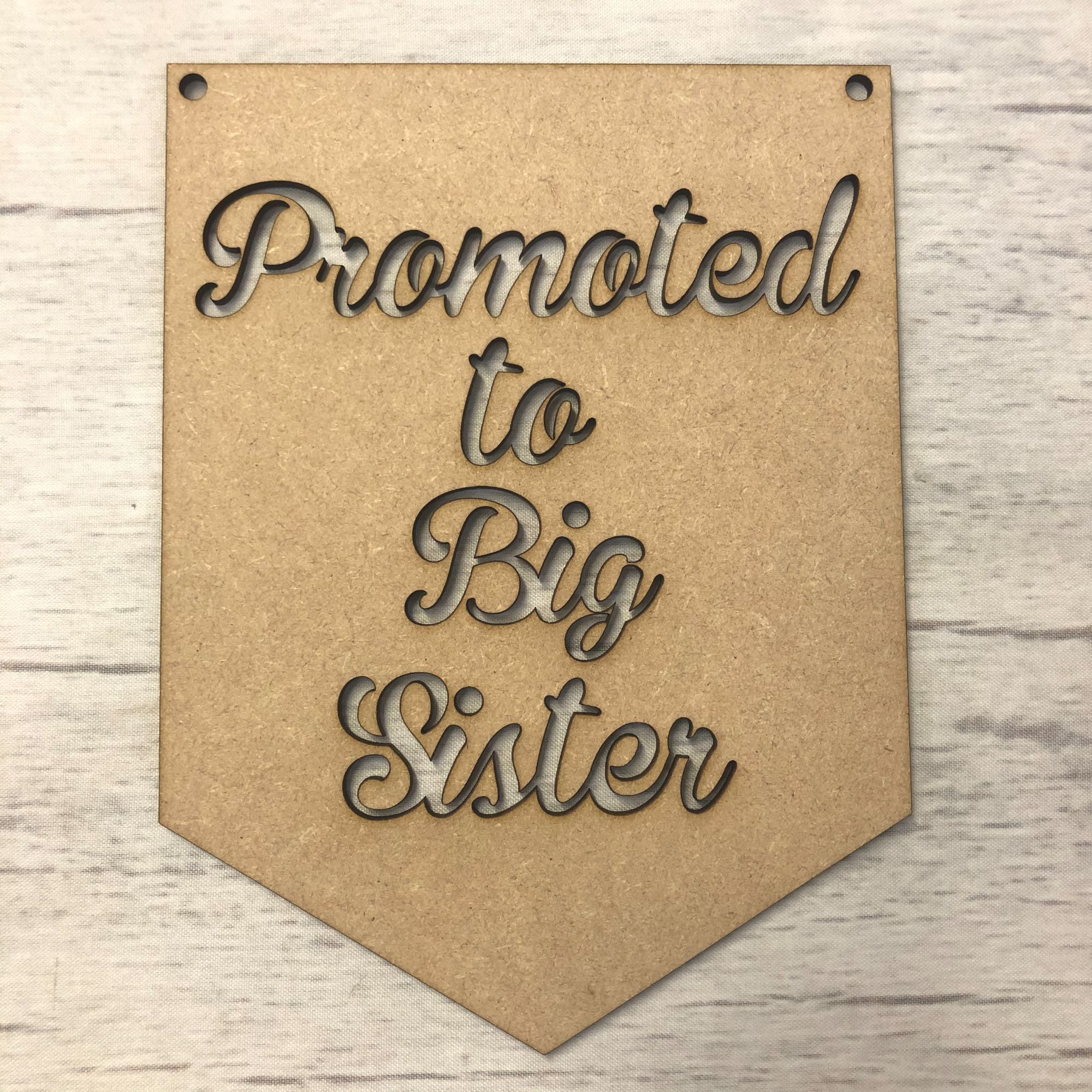 Pennant - Big Sister Wooden Craft Shape