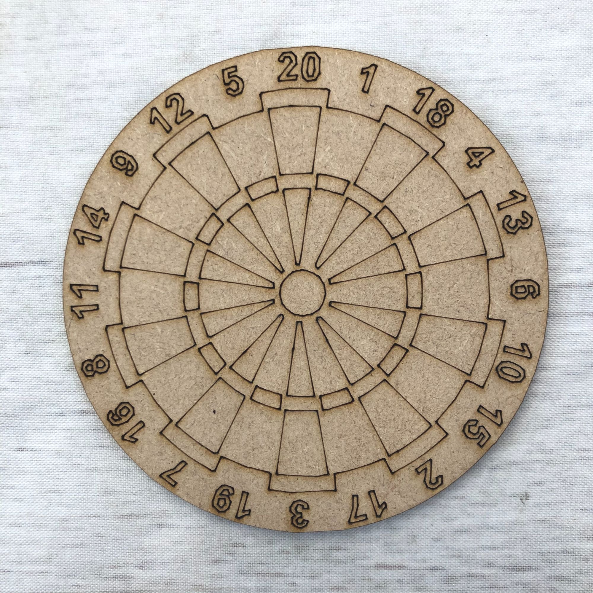Dart board -  engraved Wooden Craft Shape