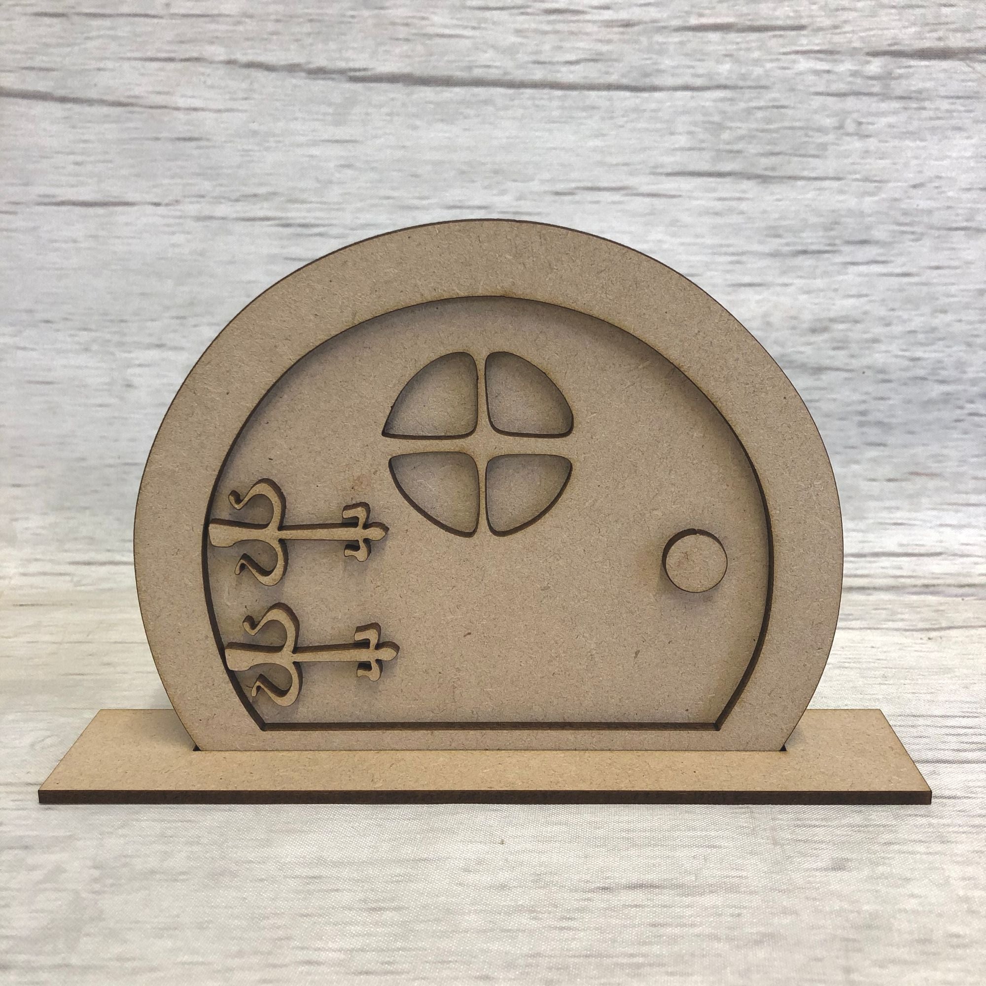 Decorative Fairy door, Hobbit shaped Wooden Craft Shape