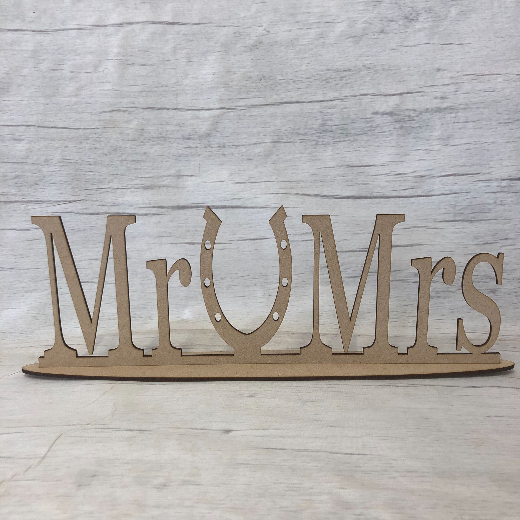 Mr & Mrs Horse shoe plaque Wooden Craft Shape
