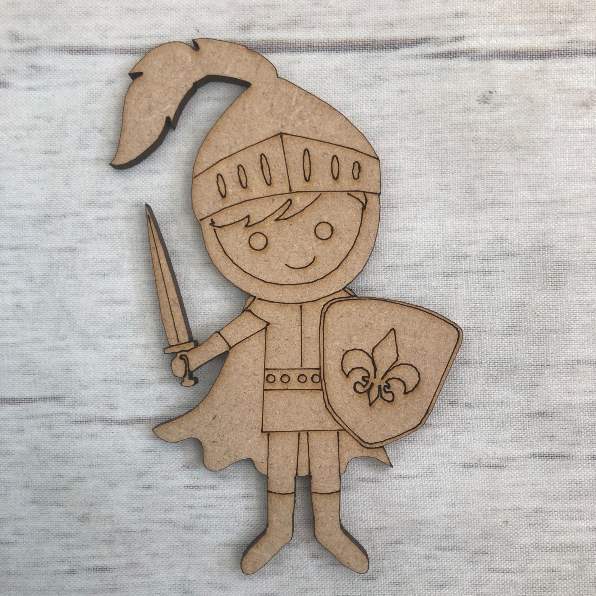 Knight - engraved Wooden Craft Shape