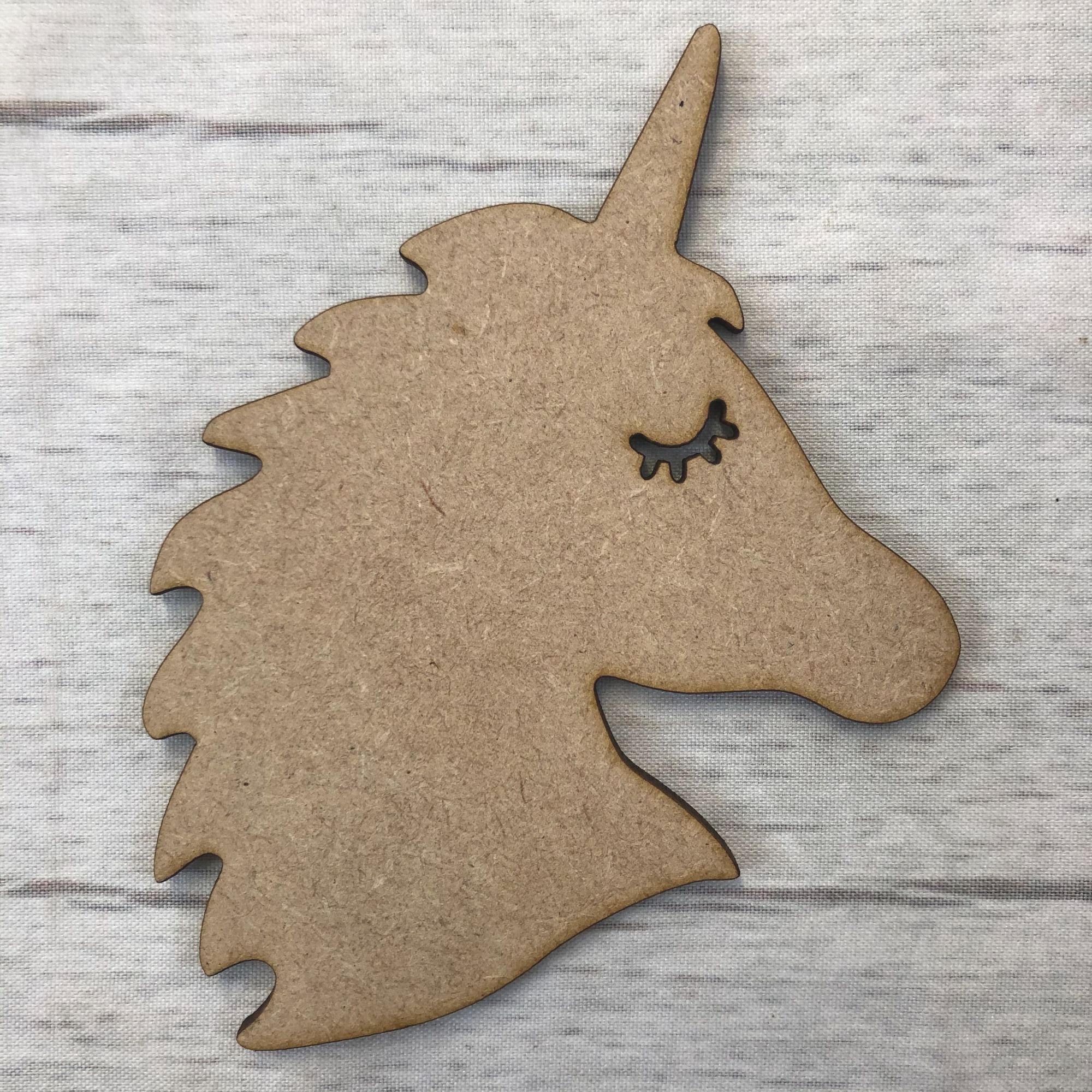 Unicorn head 2 Wooden Craft Shape