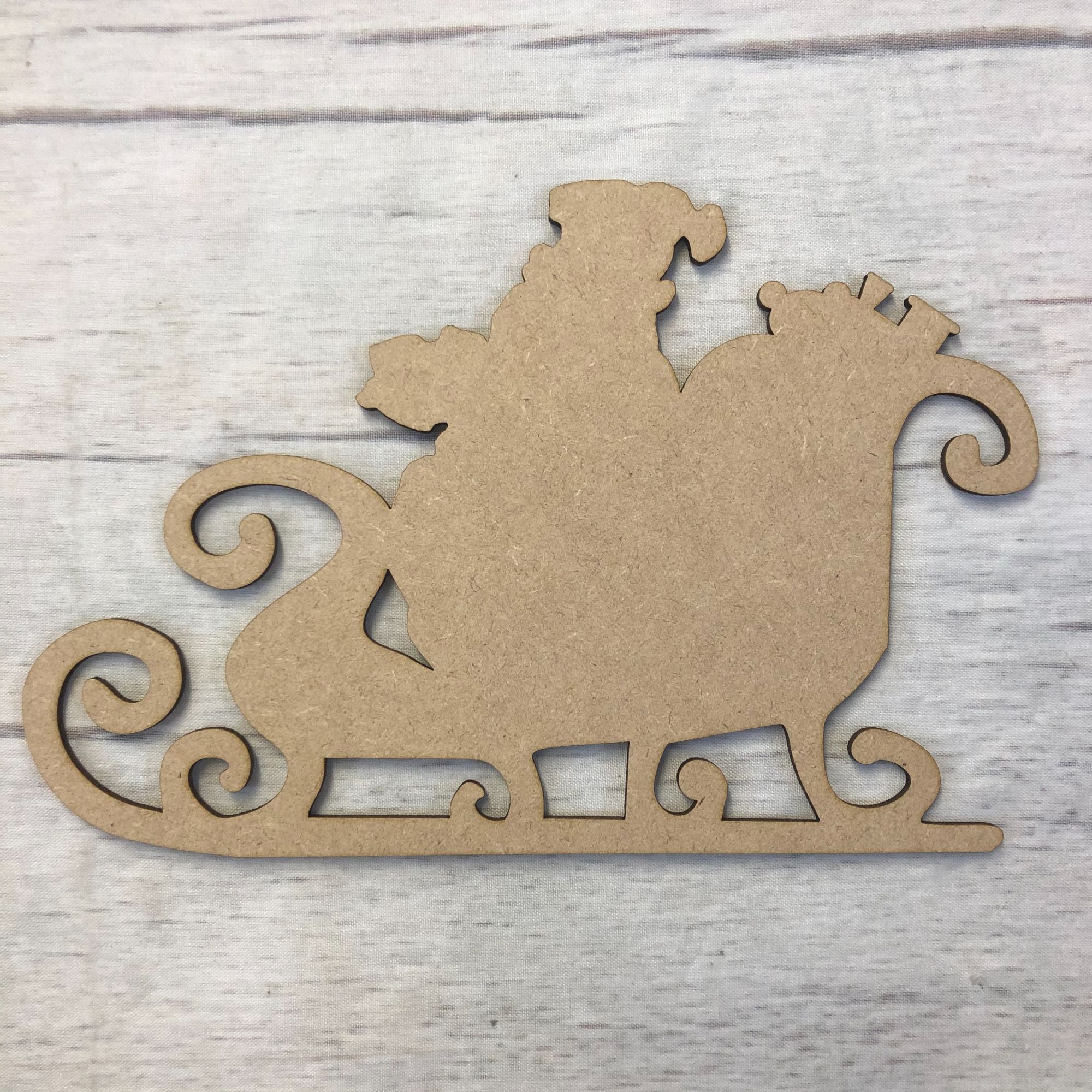 Santa Sleigh Wooden Craft Shape