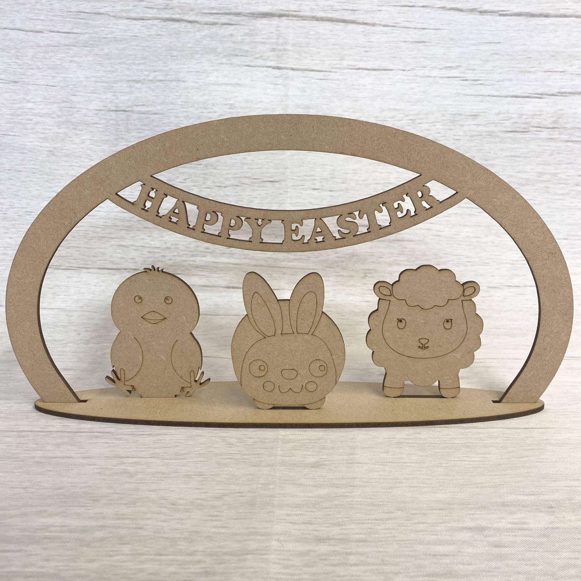Easter animal scene - freestanding Wooden Craft Shape
