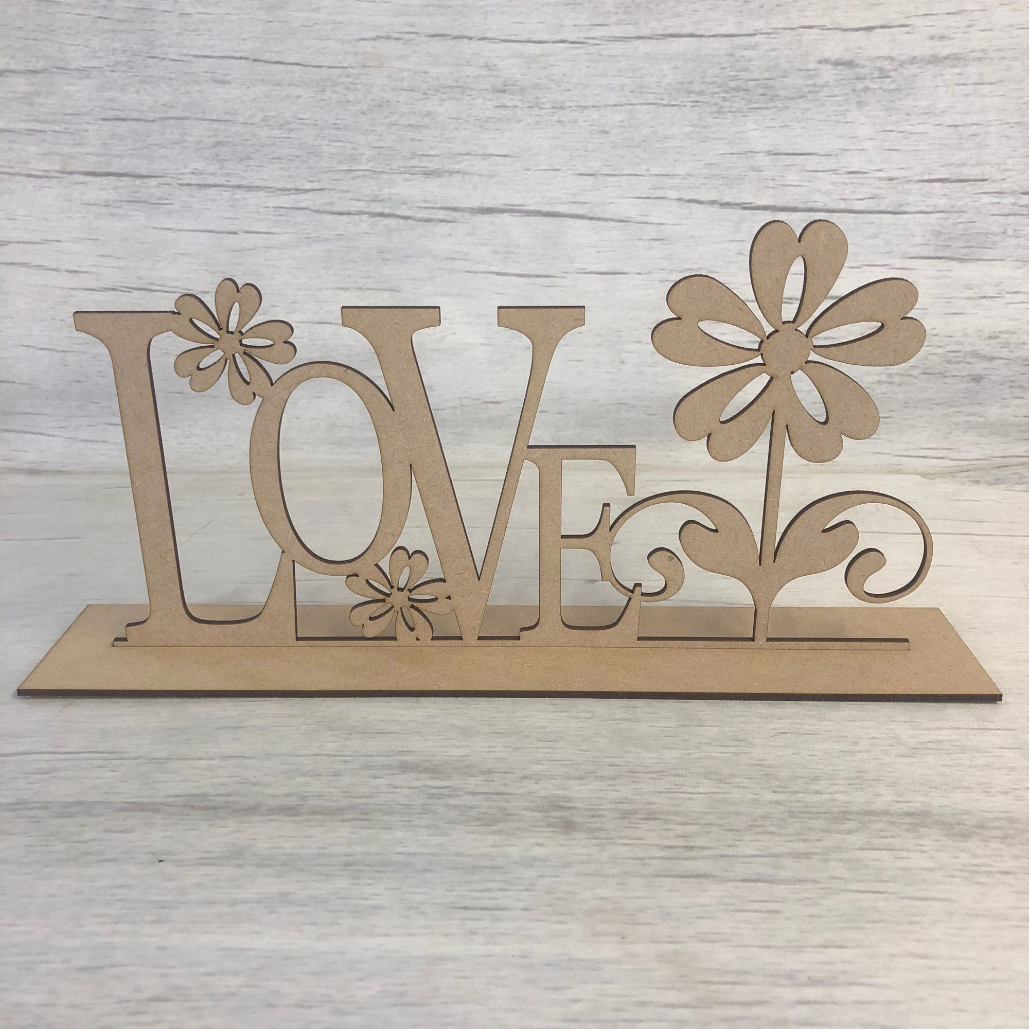 Free standing plaque - 'Love' Wooden Craft Shape