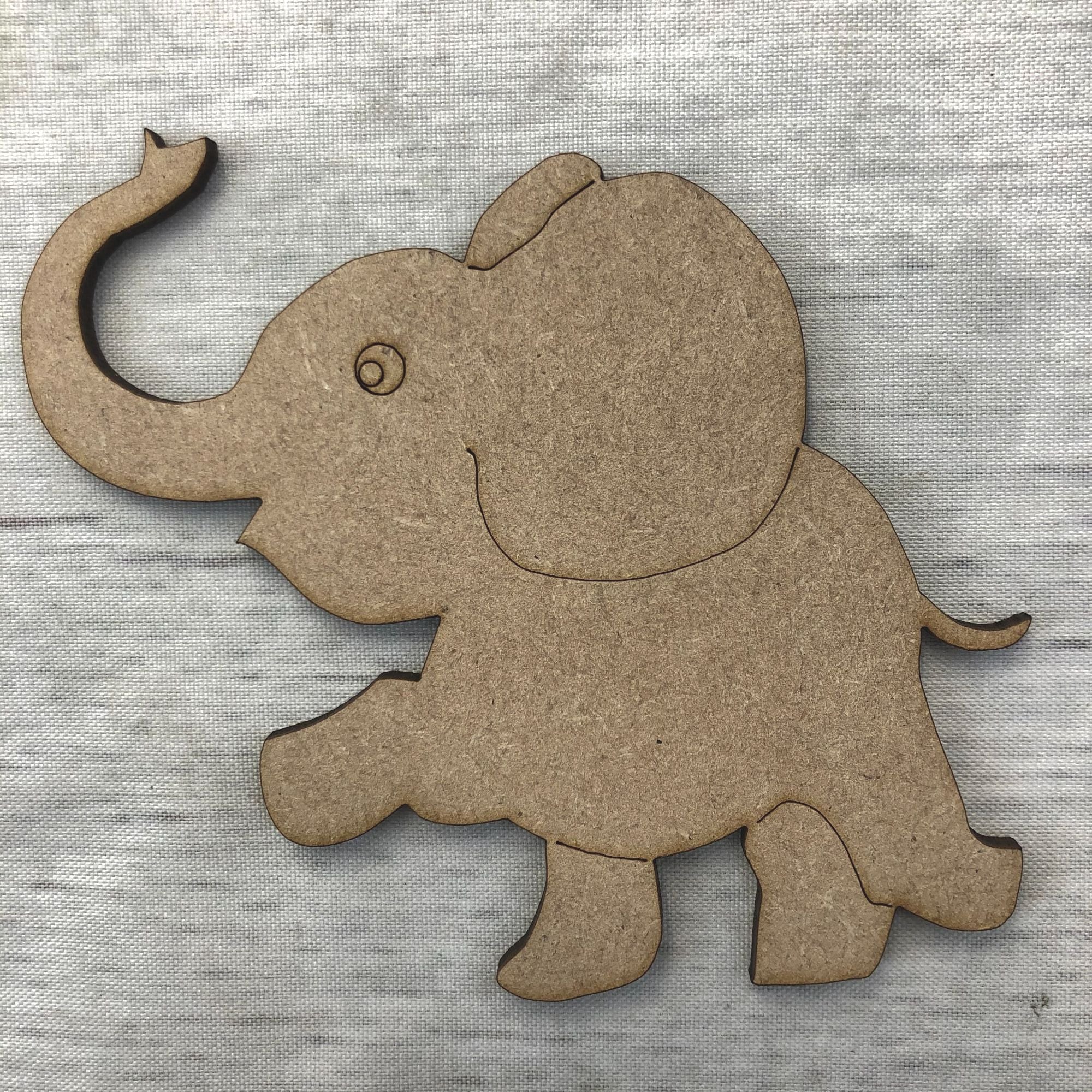 Elephant 1 - engraved Wooden Craft Shape