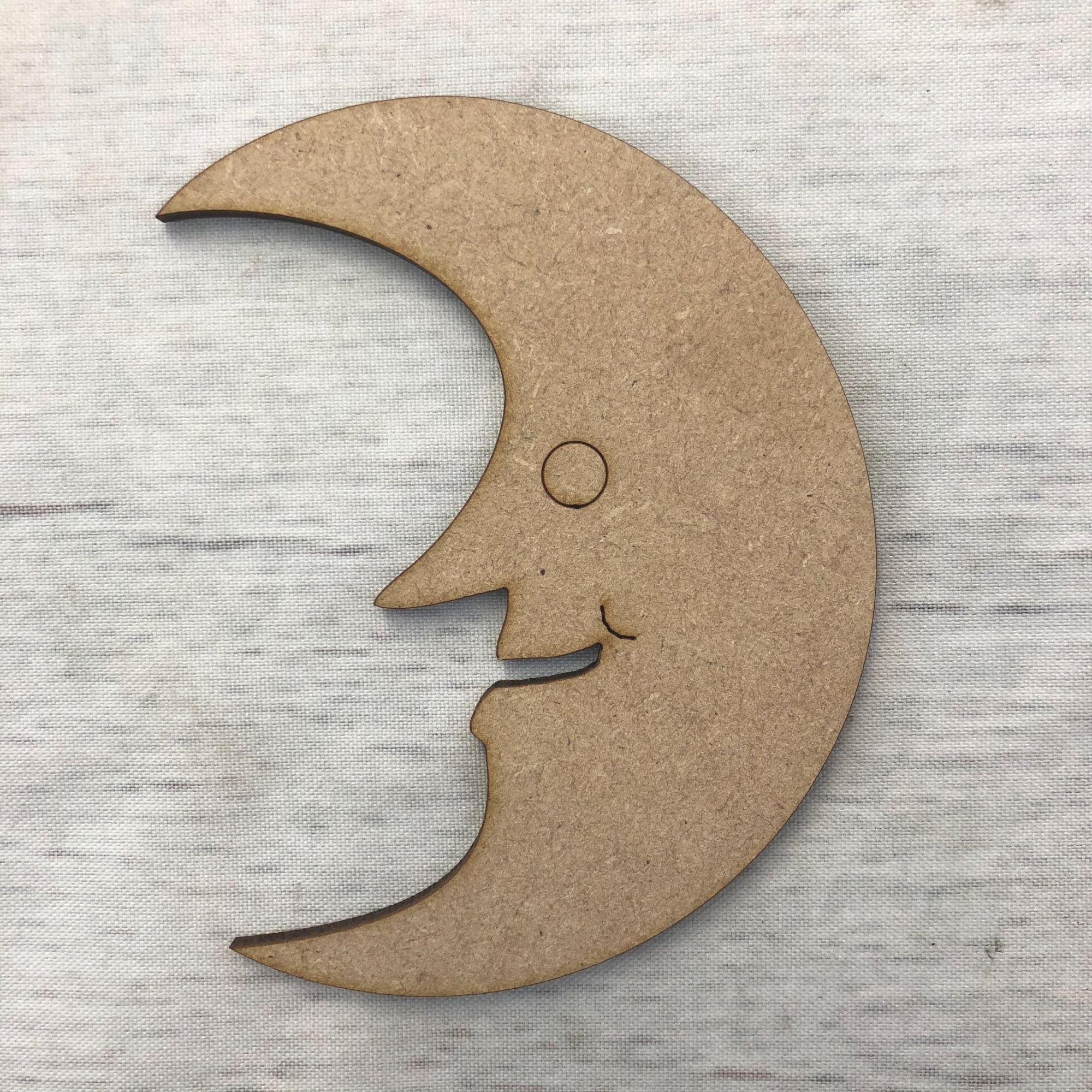 Moon 2 - engraved Wooden Craft Shape