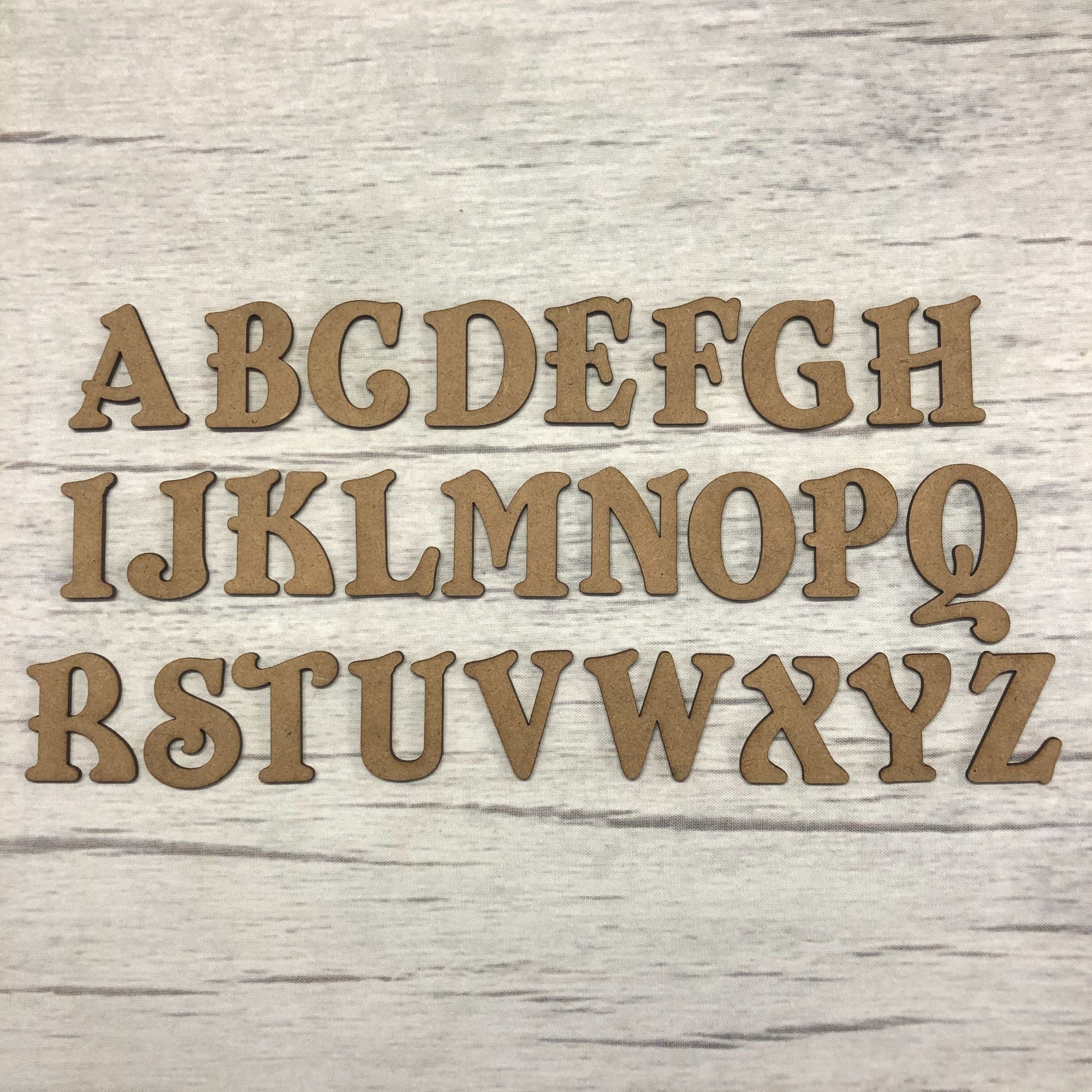 Embellishments set Belshaw alphabet 3.5cm Wooden Craft Shape