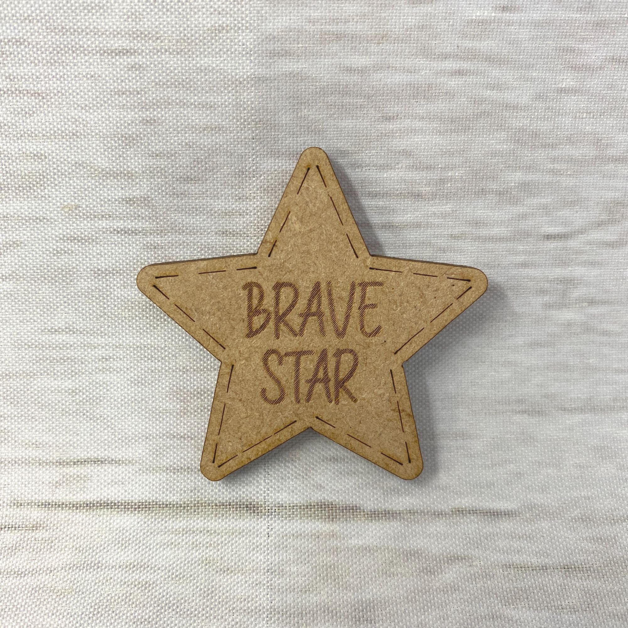 Brave Star - Engraved Wooden Craft Shape