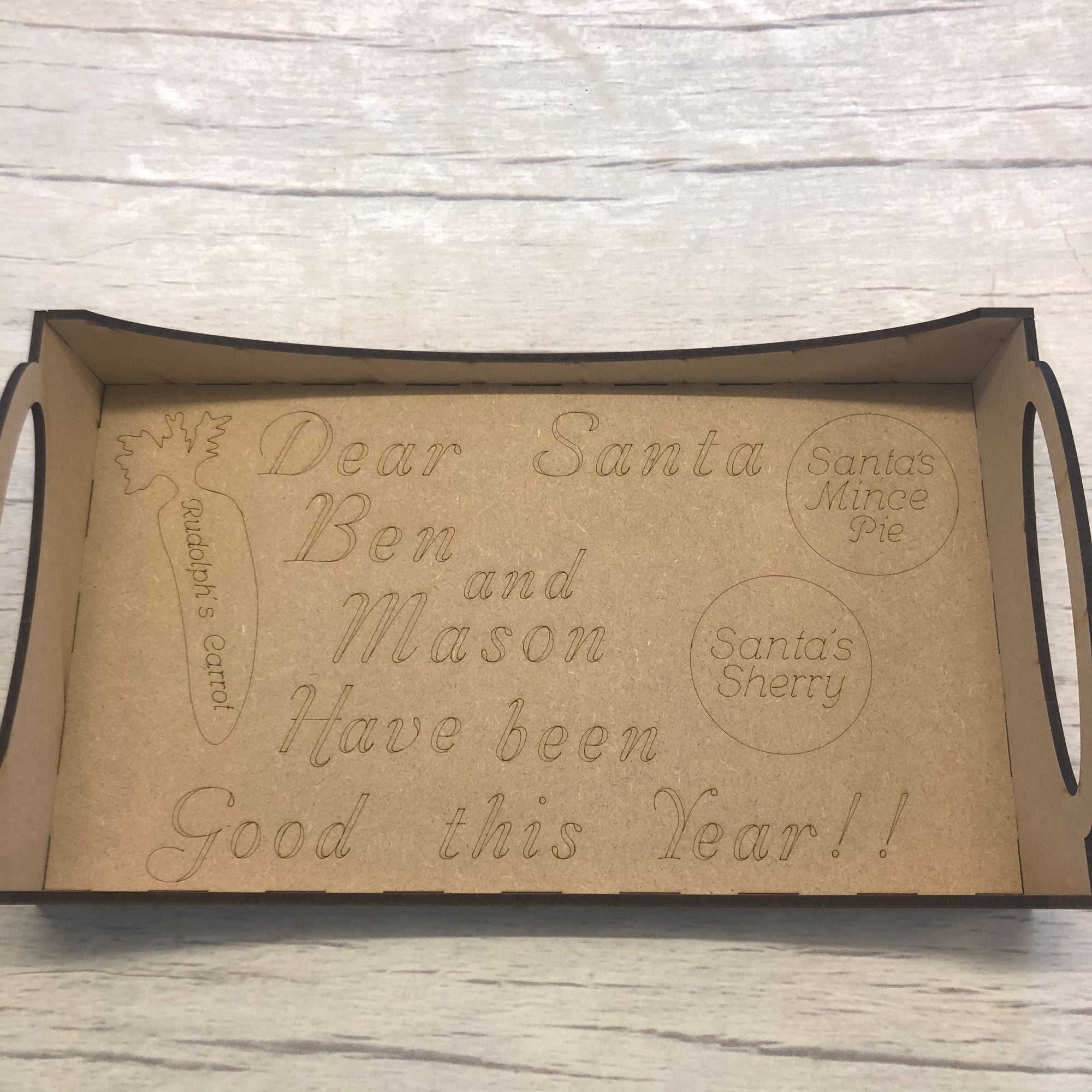 Christmas Santa's tray - Customised Wooden Craft Shape
