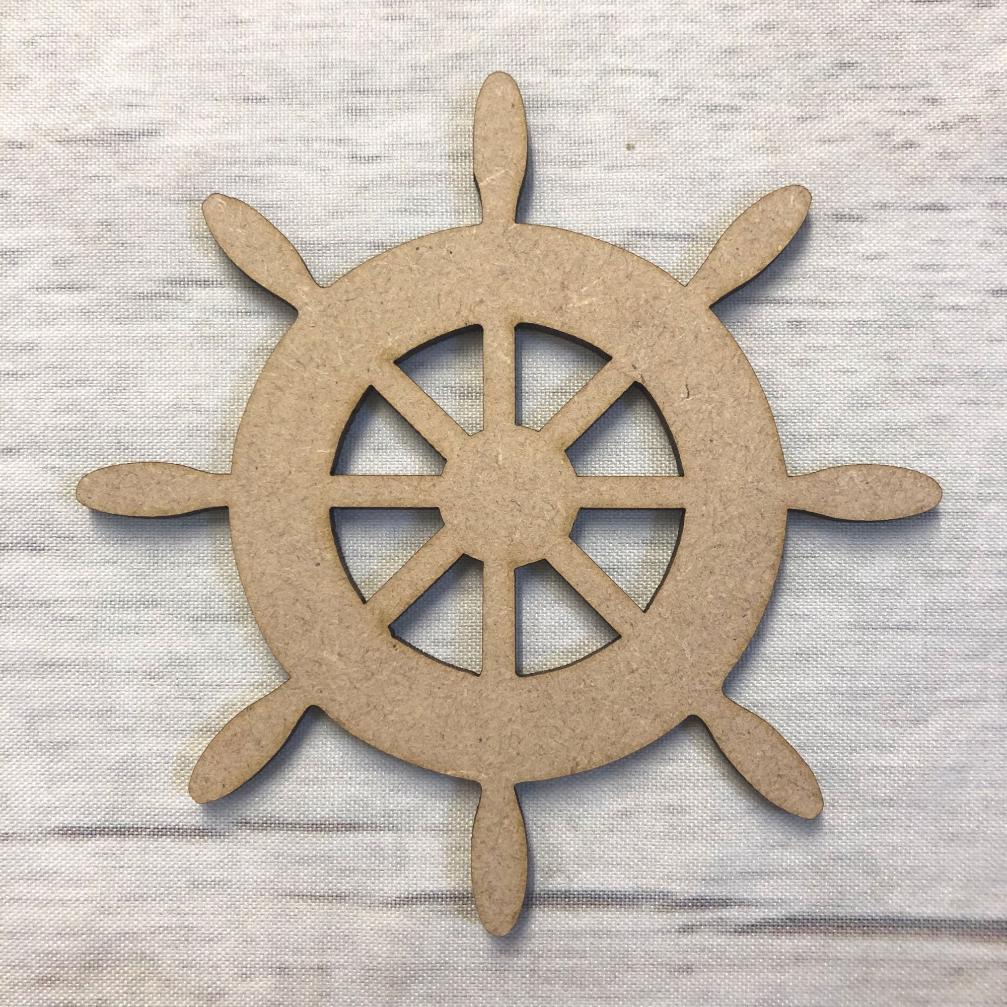 Ships wheel Wooden Craft Shape