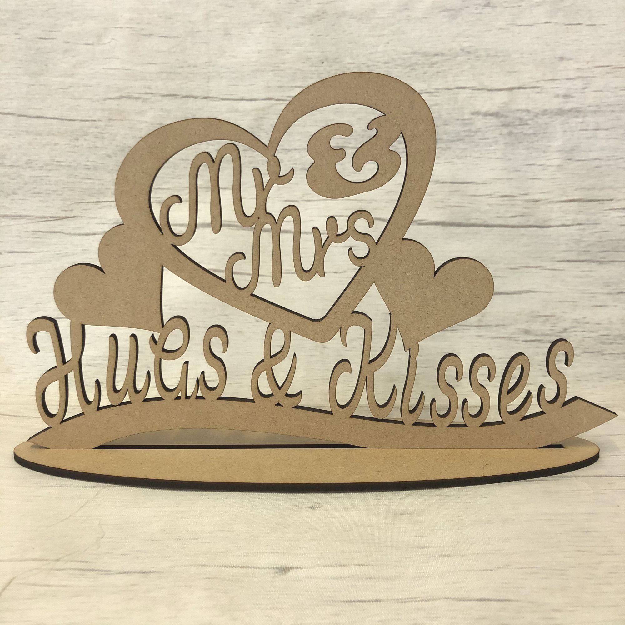 Free standing plaque - 'Mr & Mrs' Wooden Craft Shape