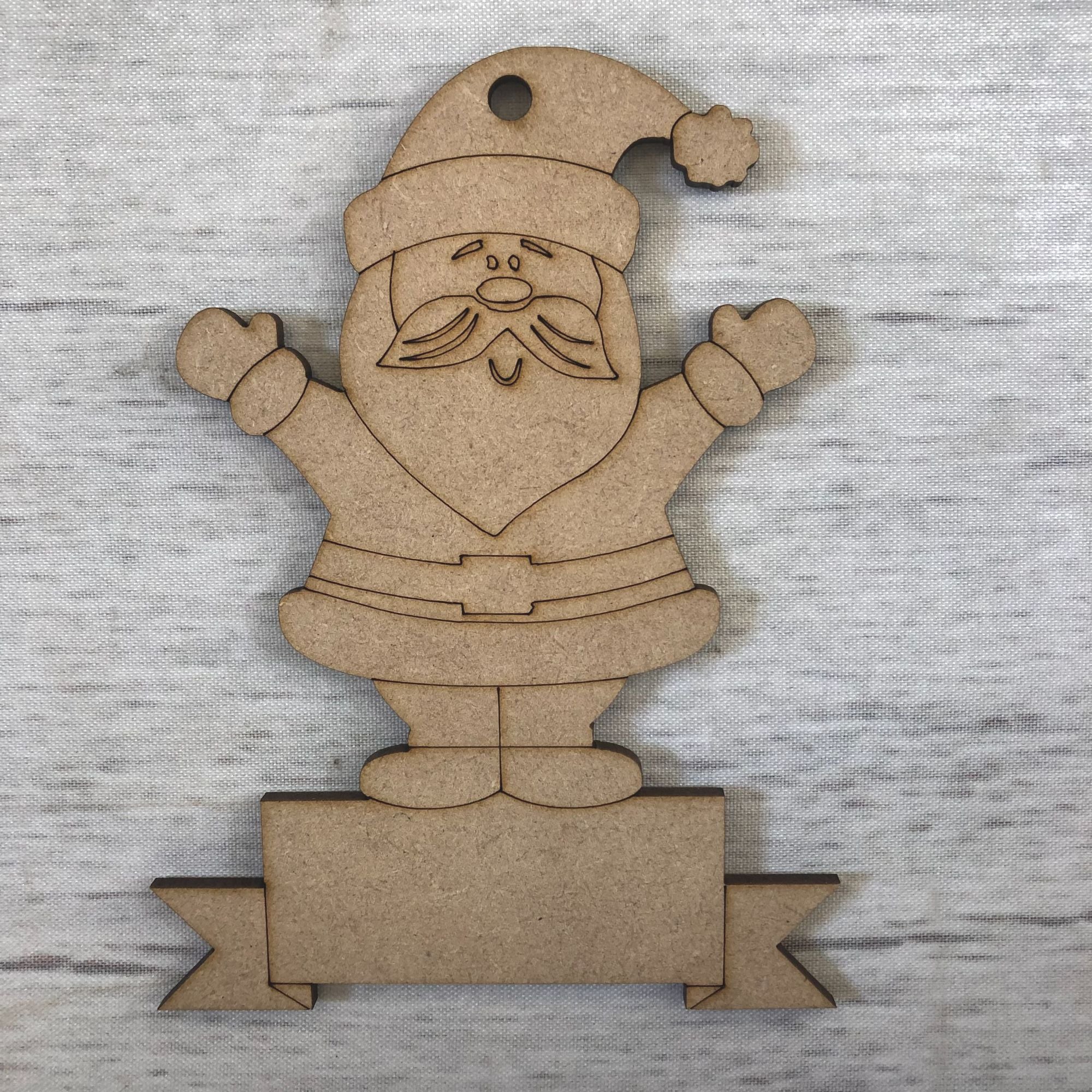 Bauble Scroll - Santa Wooden Craft Shape