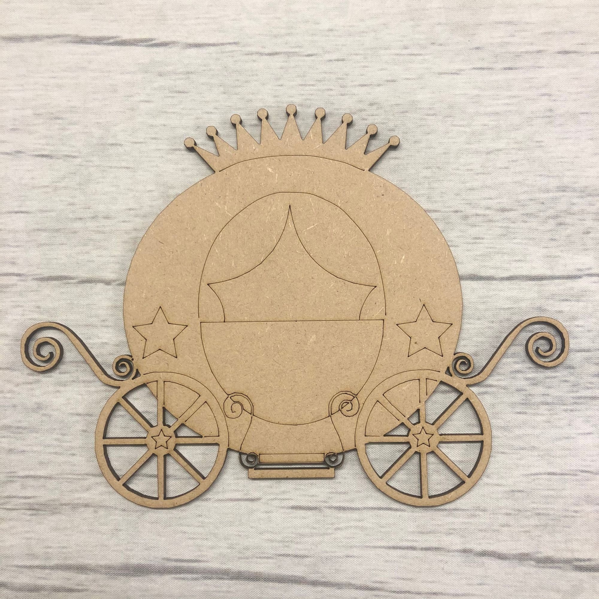Princess Carriage 1 - engraved Wooden Craft Shape