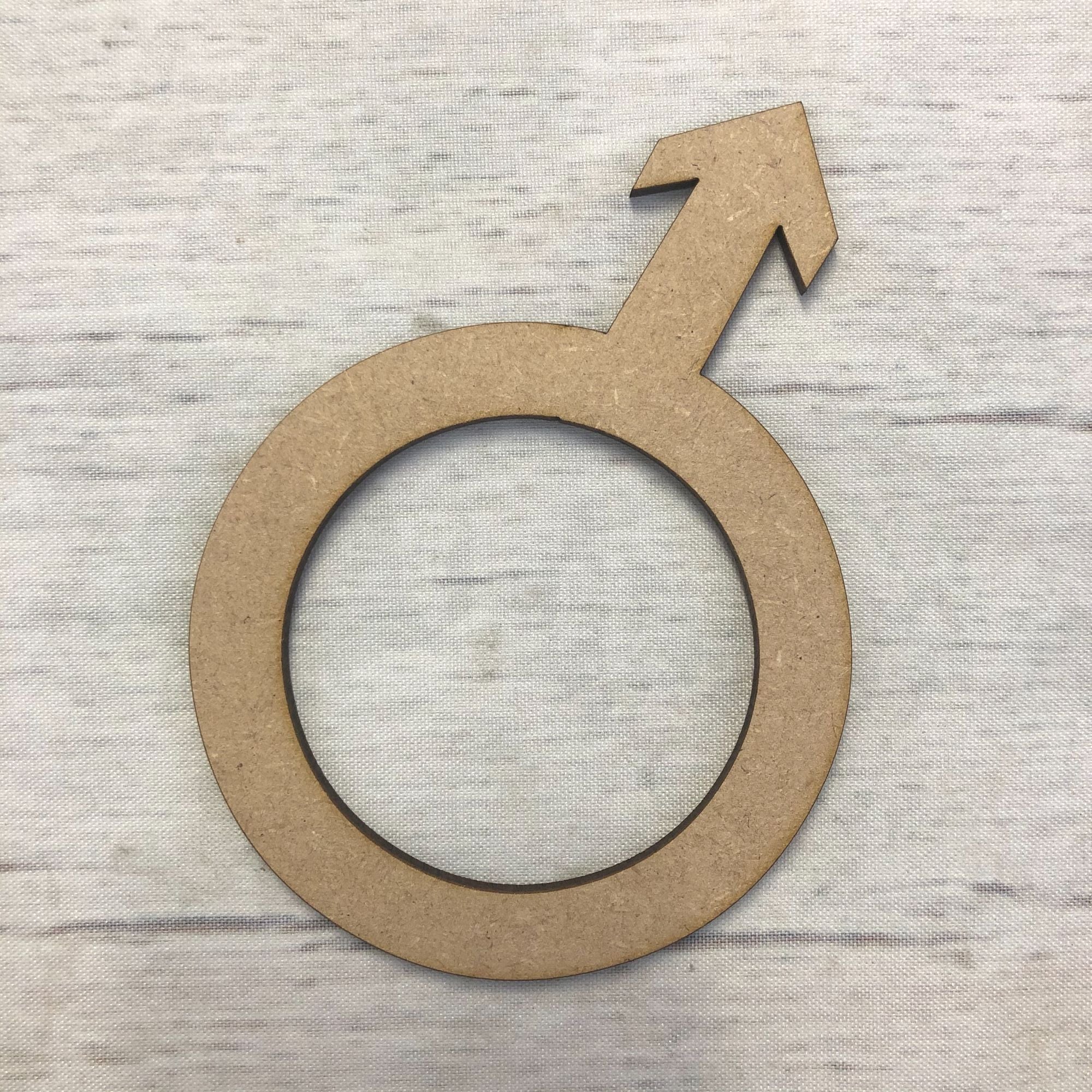 Gender Symbol - Male Wooden Craft Shape