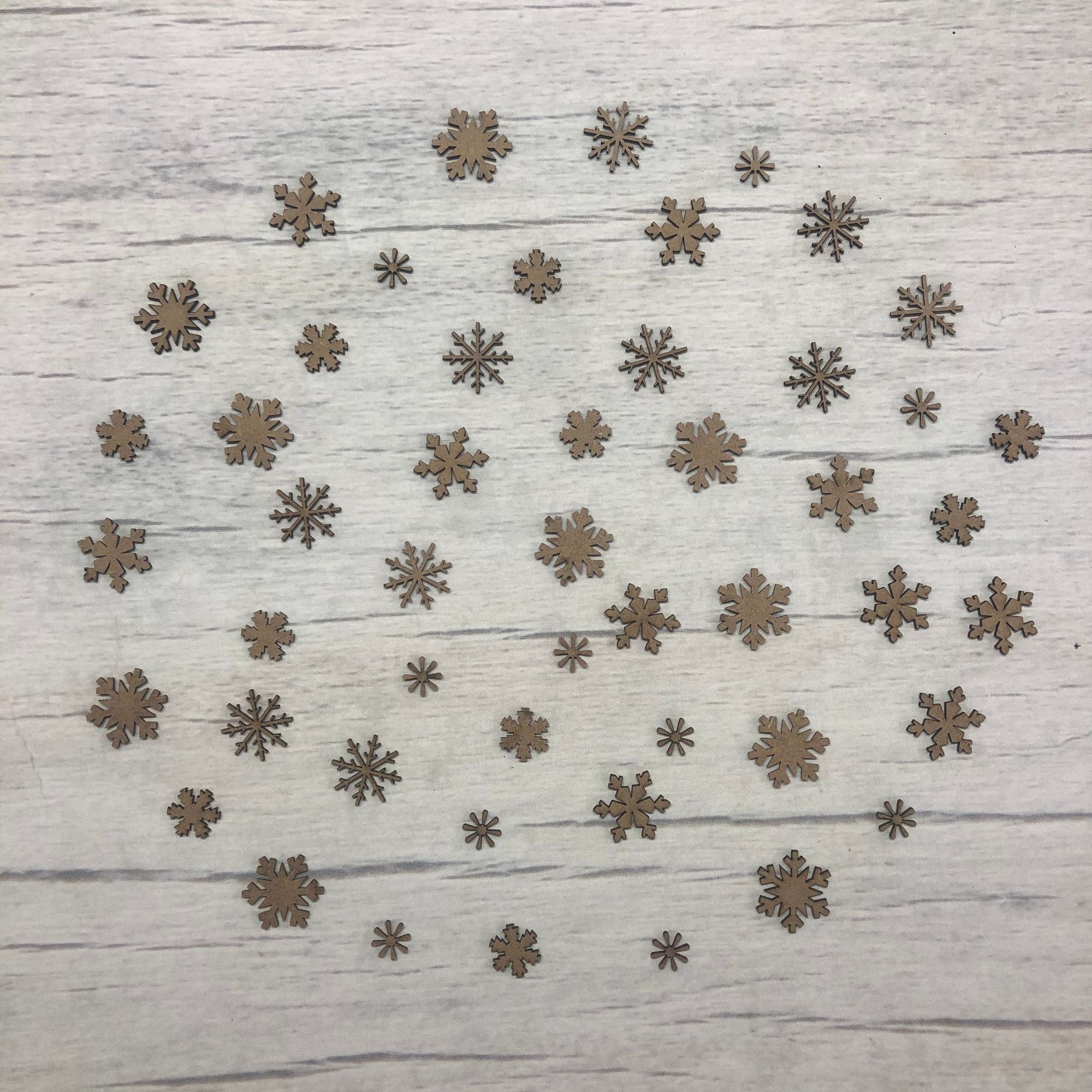 Snowflakes - 50 piece mini set Wooden Craft Shape