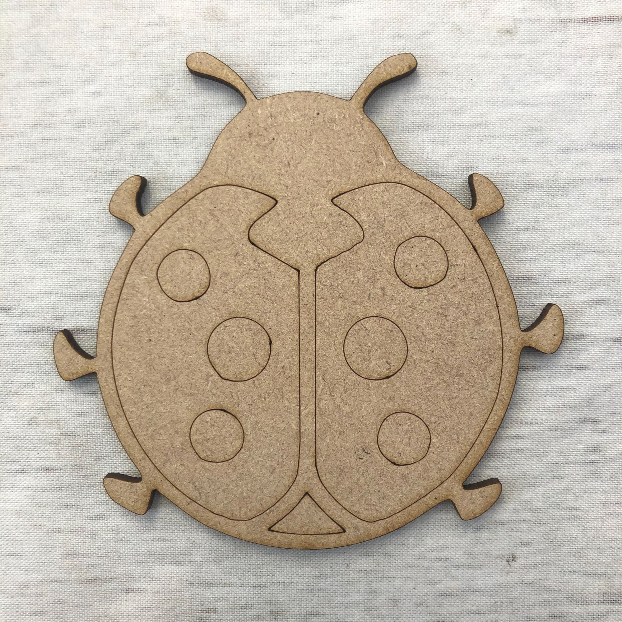 Ladybird - engraved Wooden Craft Shape