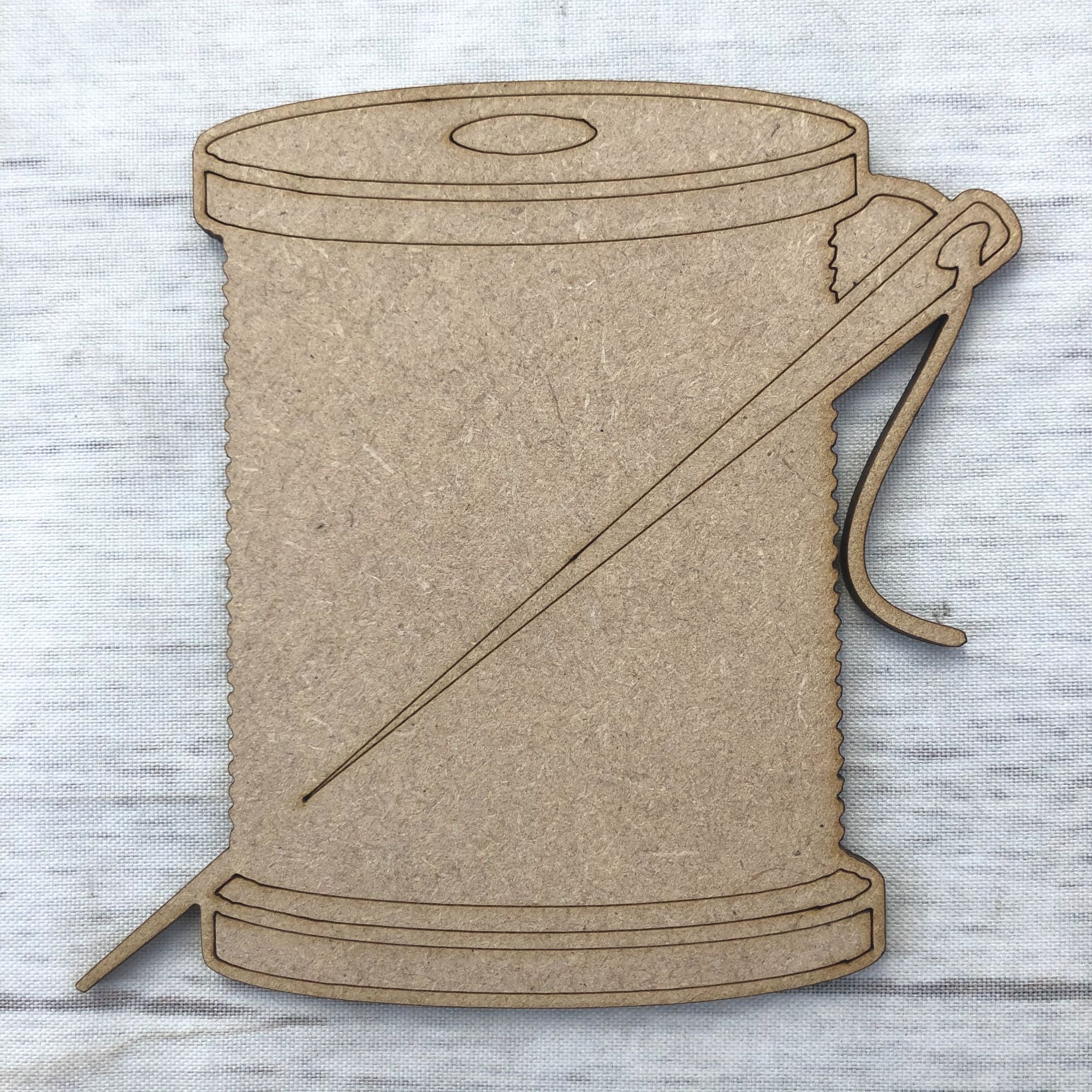 Needle & Thread - engraved Wooden Craft Shape