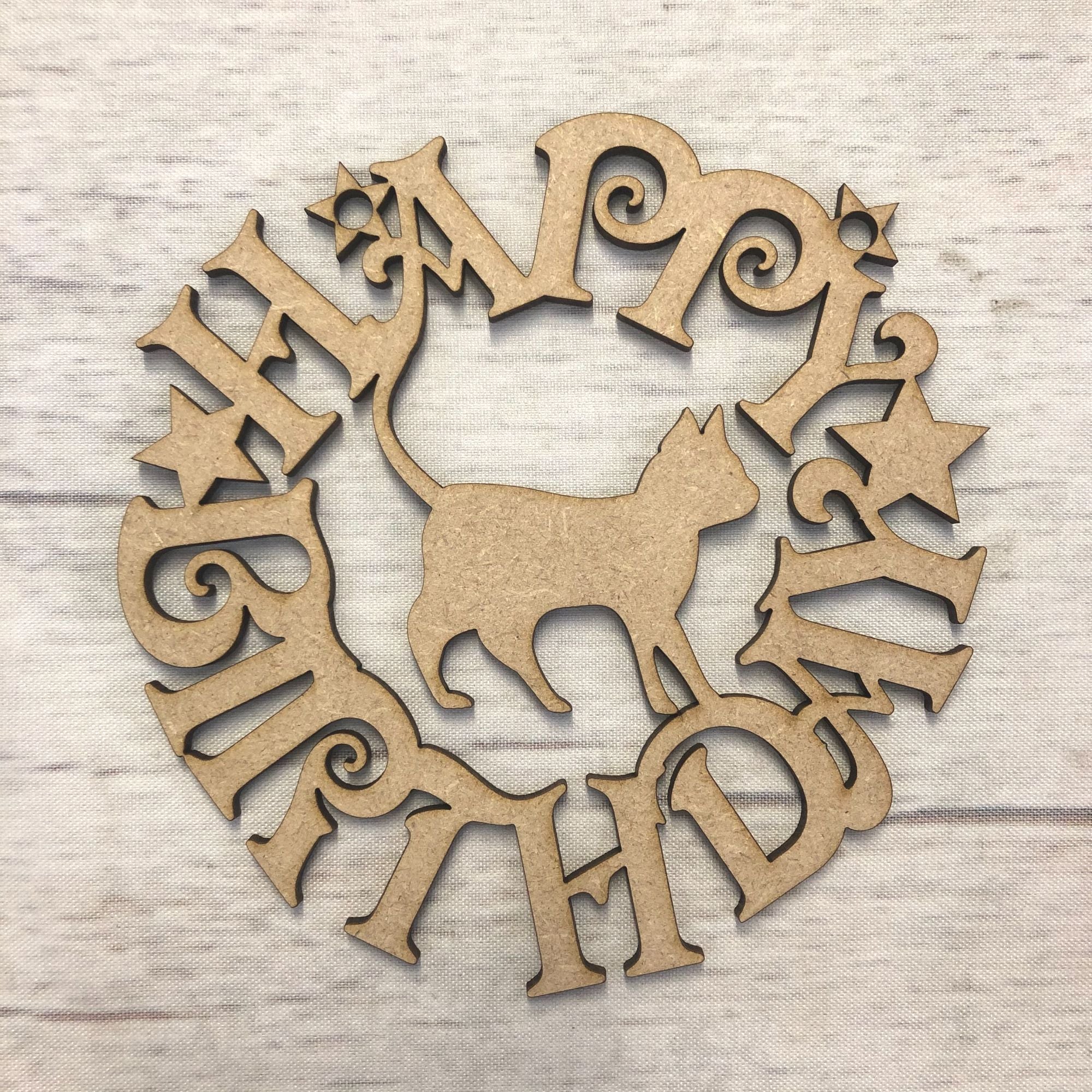 Hanger - Birthday pets Wooden Craft Shape
