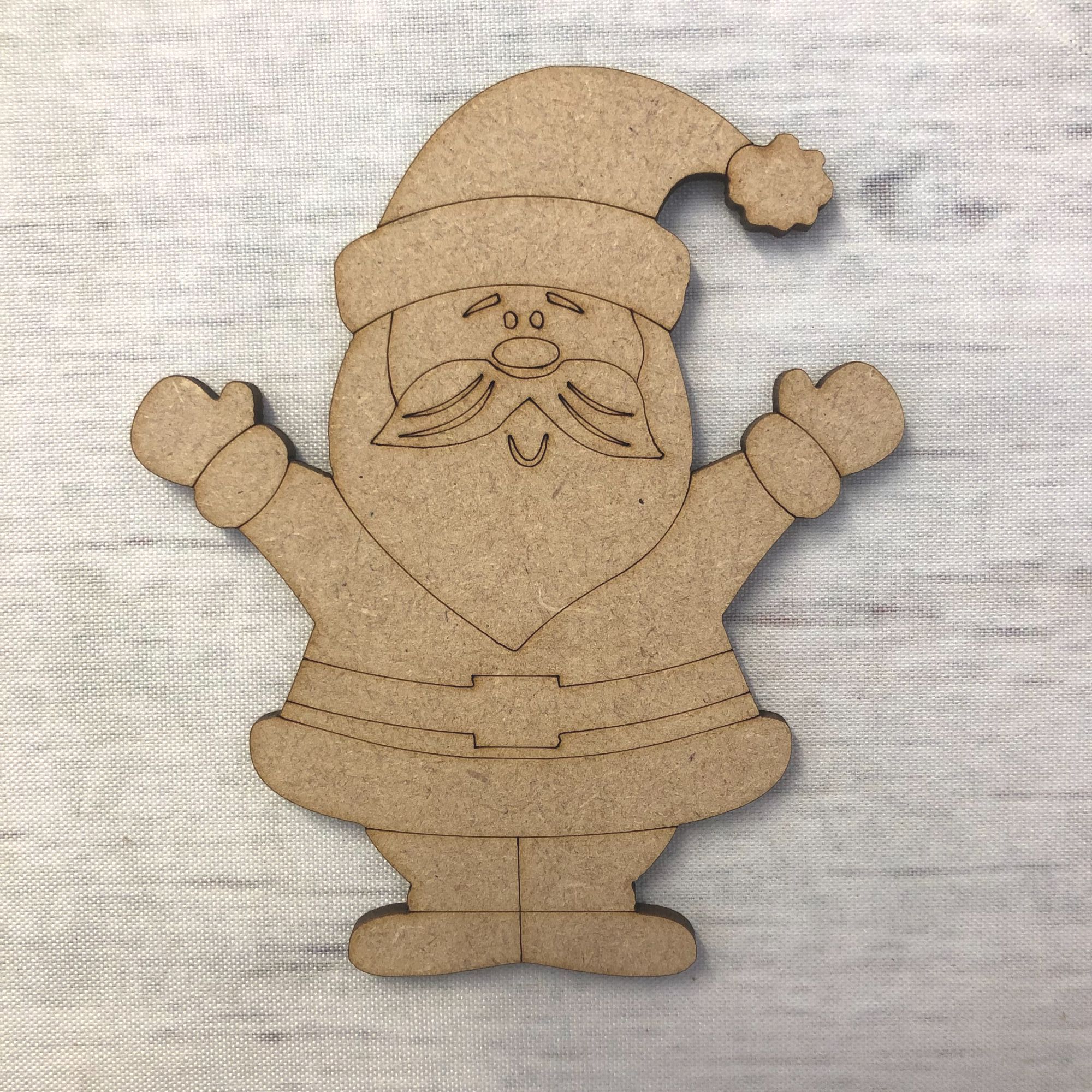 Santa - engraved Wooden Craft Shape