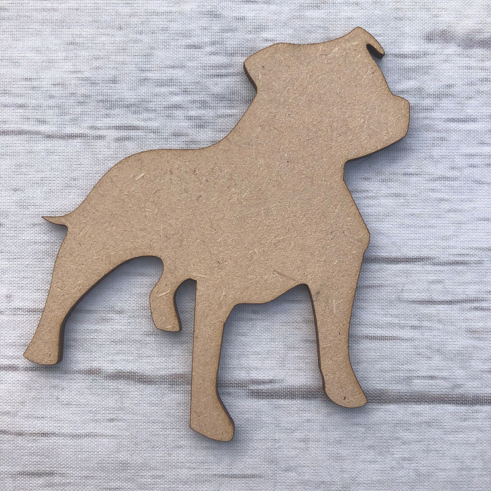 Dog  - Staffy Wooden Craft Shape