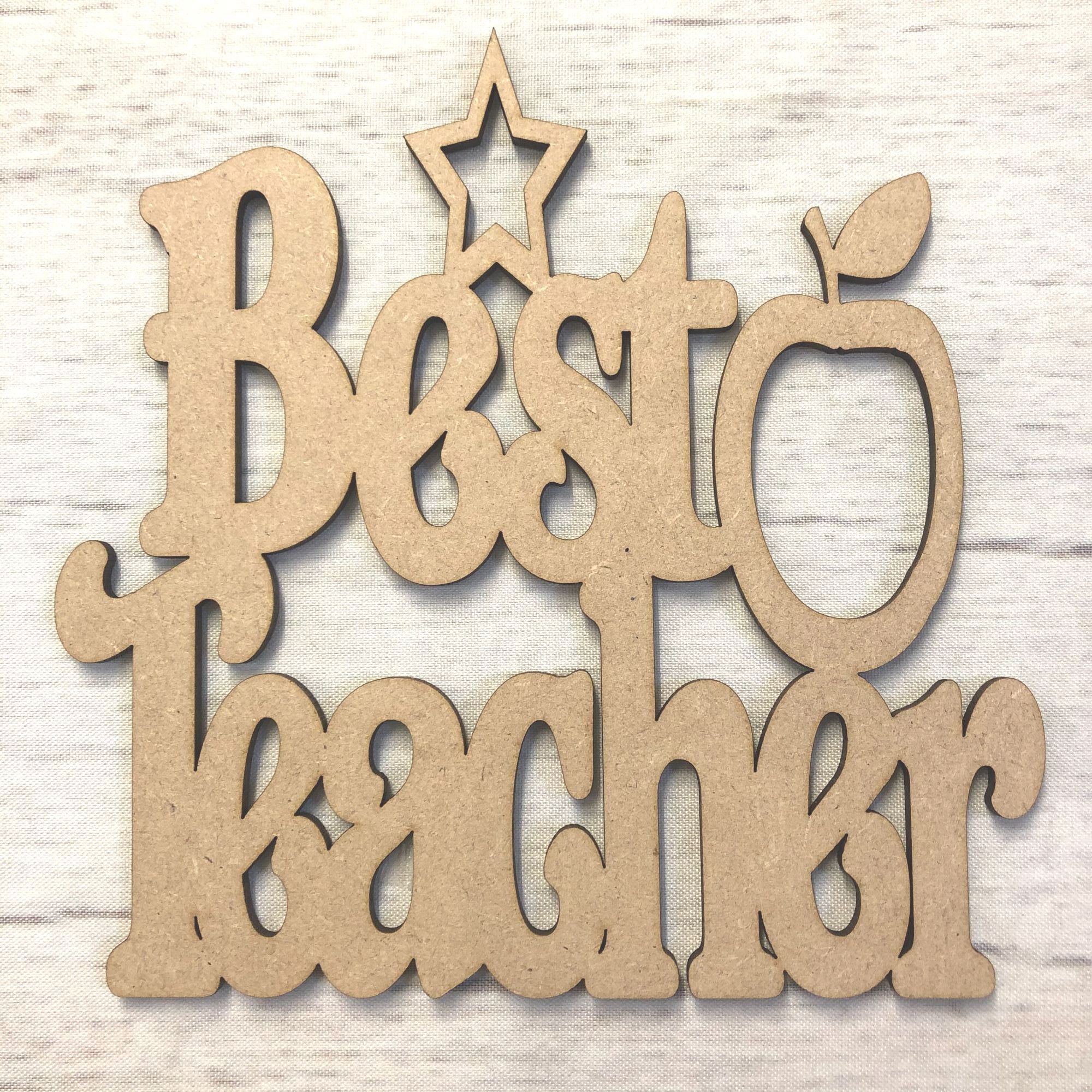 Best Teacher Plaque 2 Wooden Craft Shape
