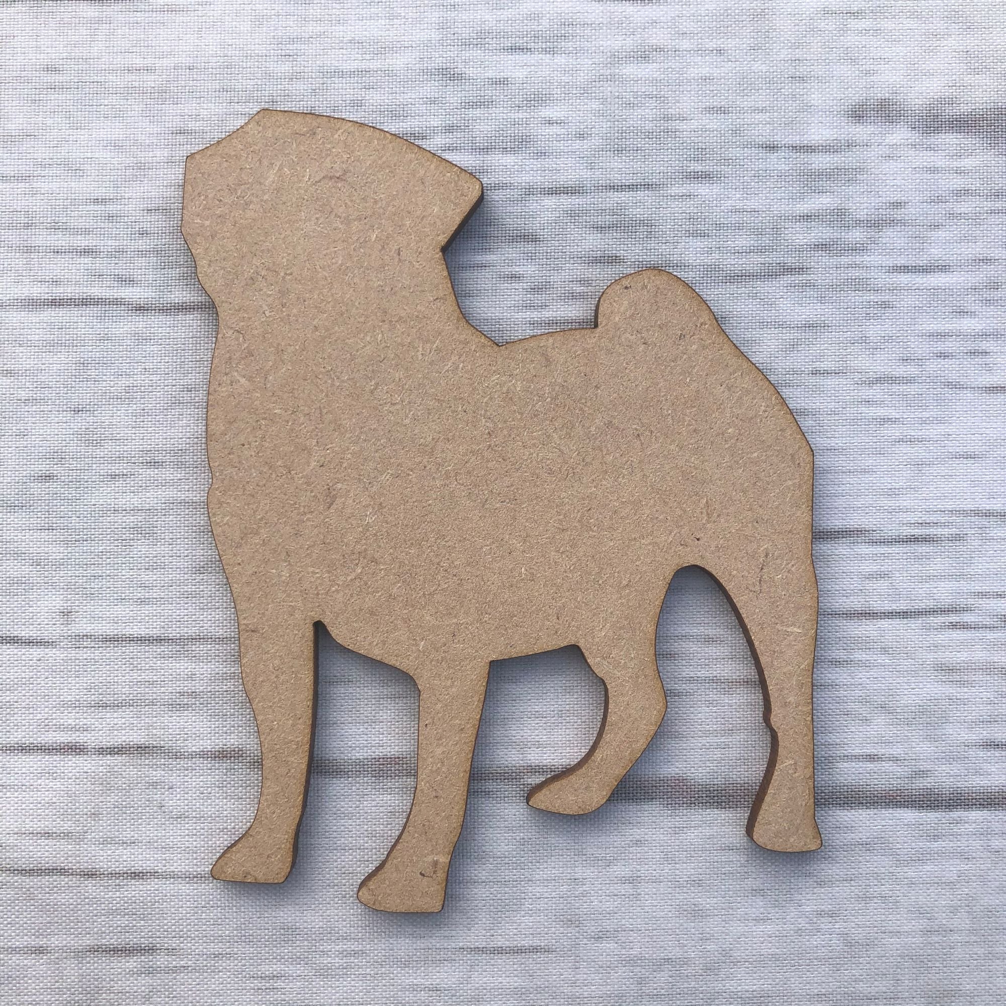 Dog  - Pug dog Wooden Craft Shape