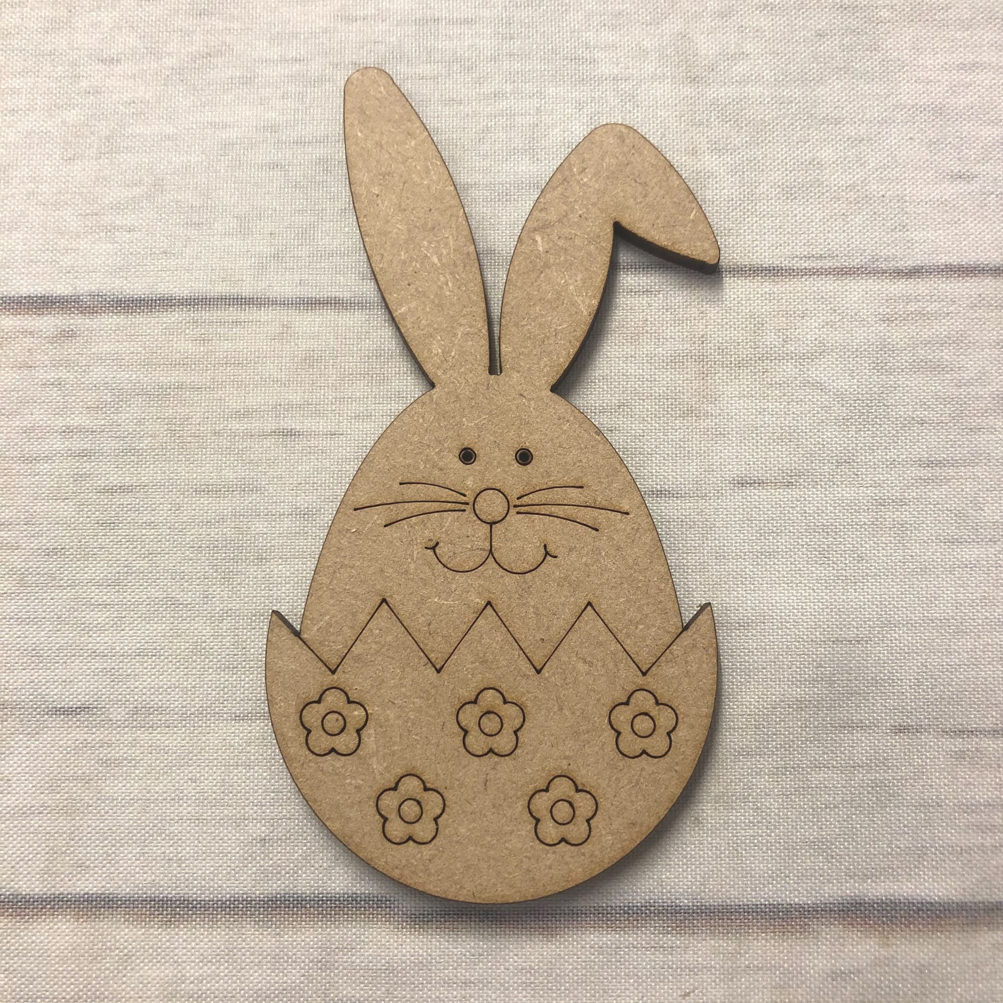 Easter Rabbit 2 - engraved Wooden Craft Shape