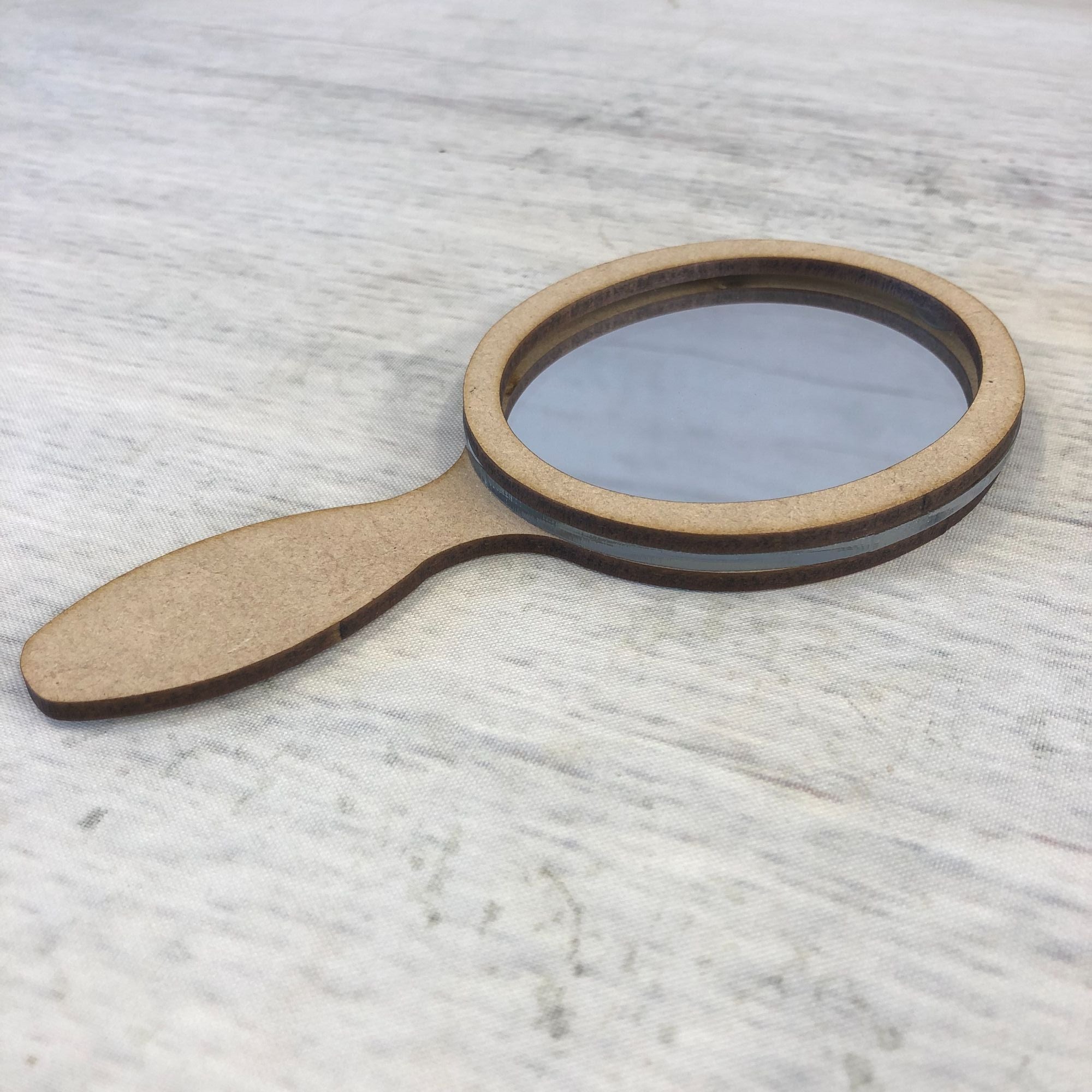 Hand Held Mirror Wooden Craft Shape
