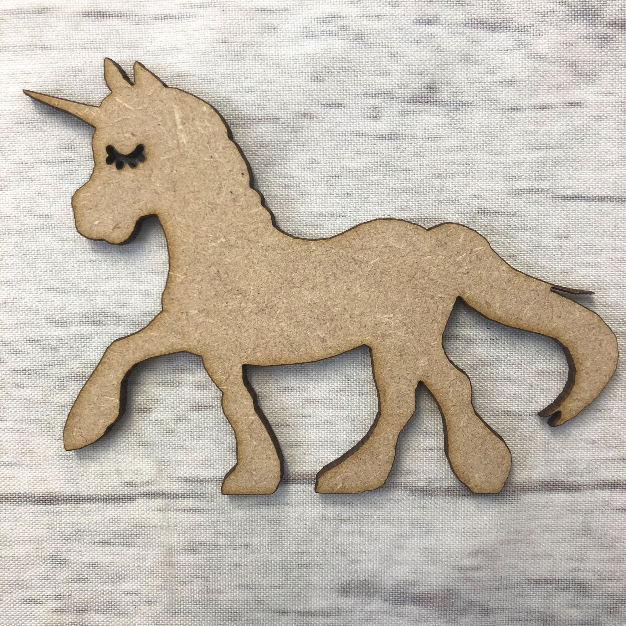 Unicorn horse 6 Wooden Craft Shape