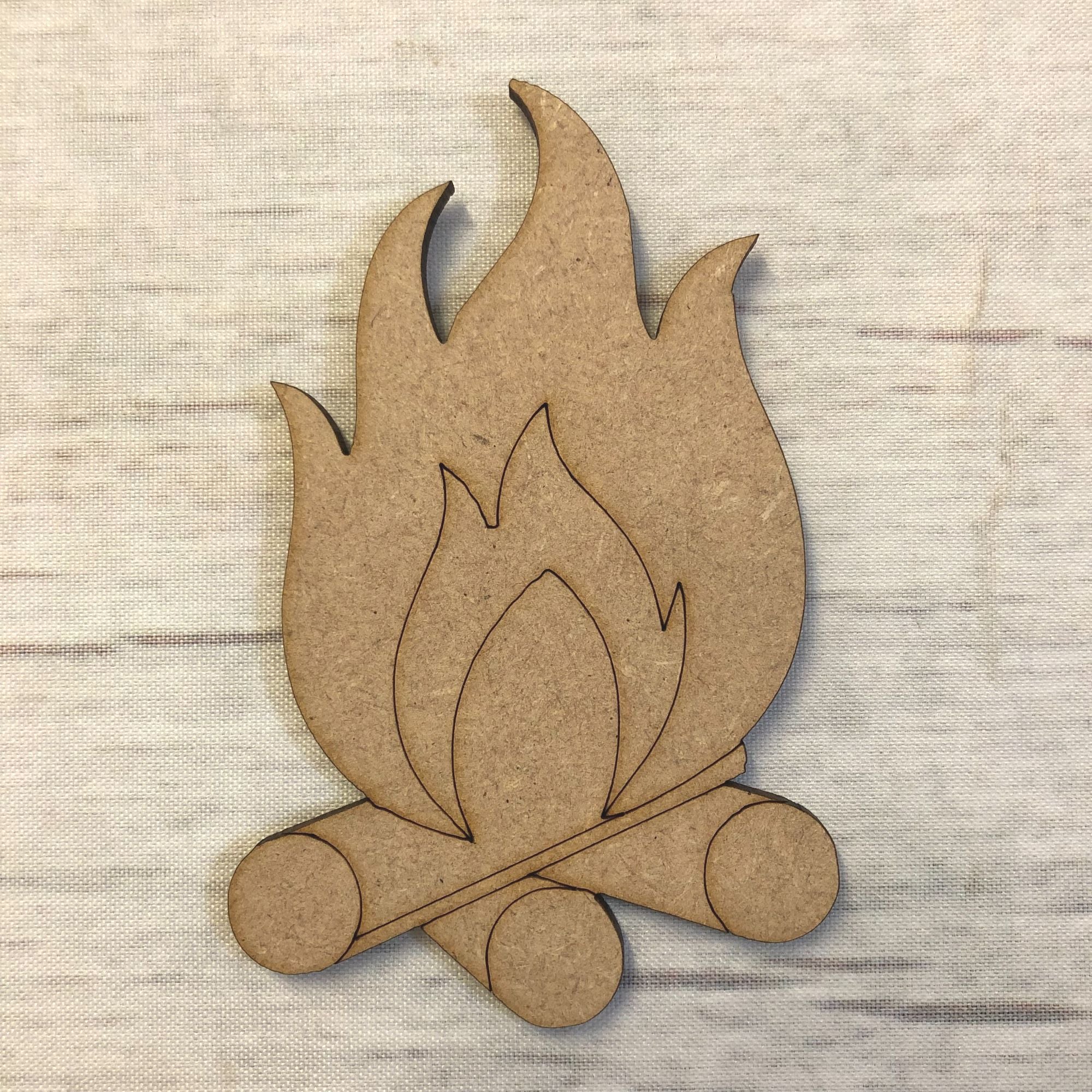 Camp Fire - engraved Wooden Craft Shape