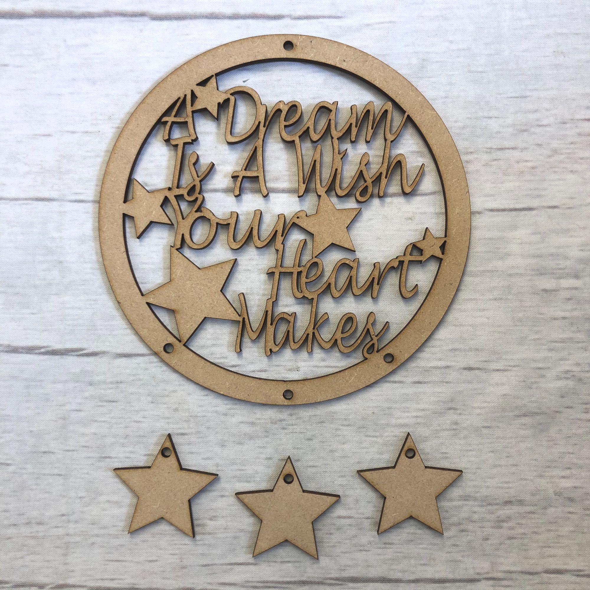 A Dream is a Wish dream catcher Wooden Craft Shape