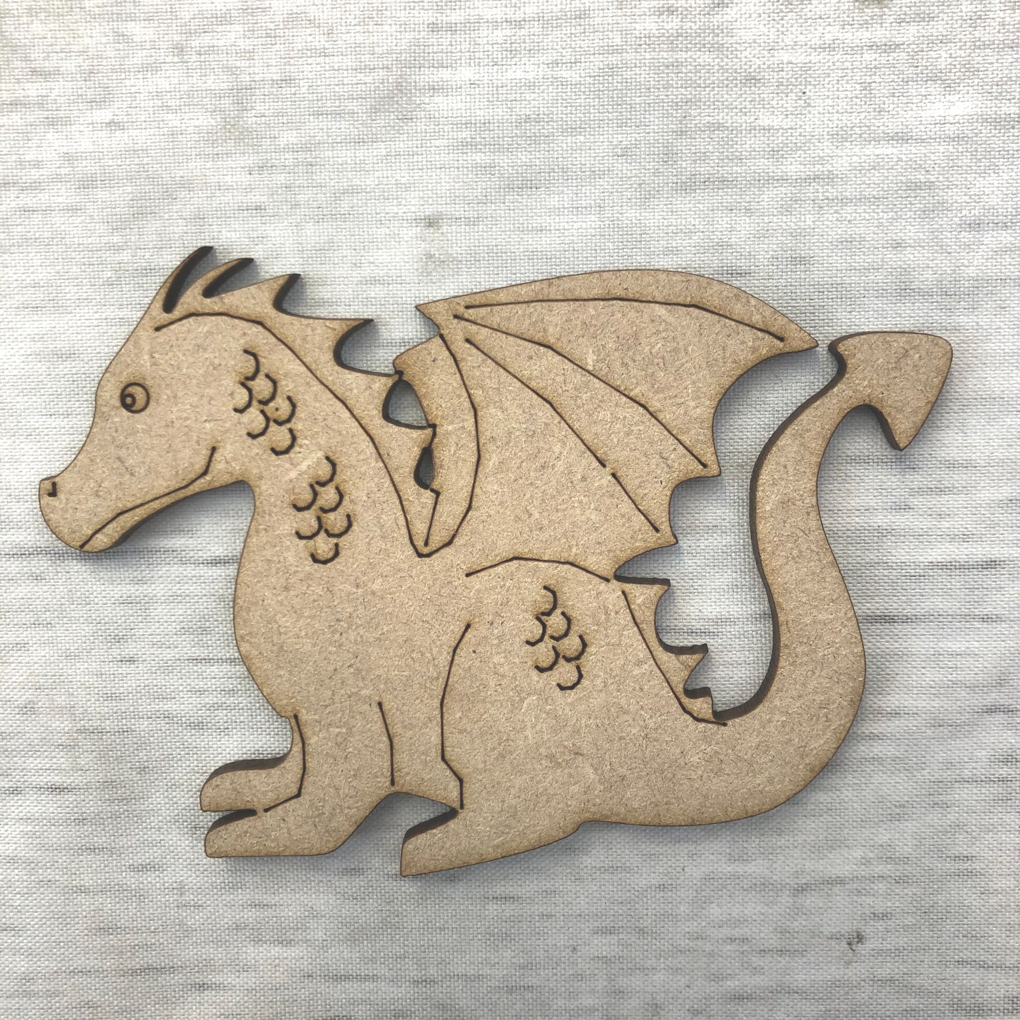 Dragon 2 - engraved Wooden Craft Shape