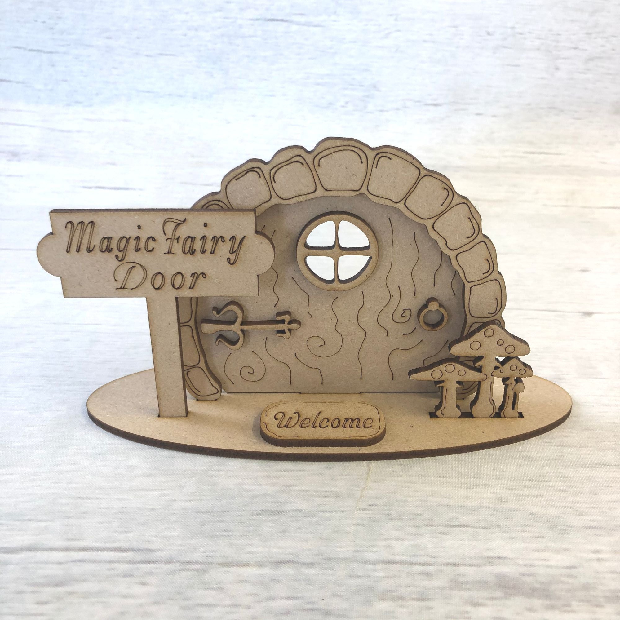Fairy door scene 2 - freestanding Wooden Craft Shape