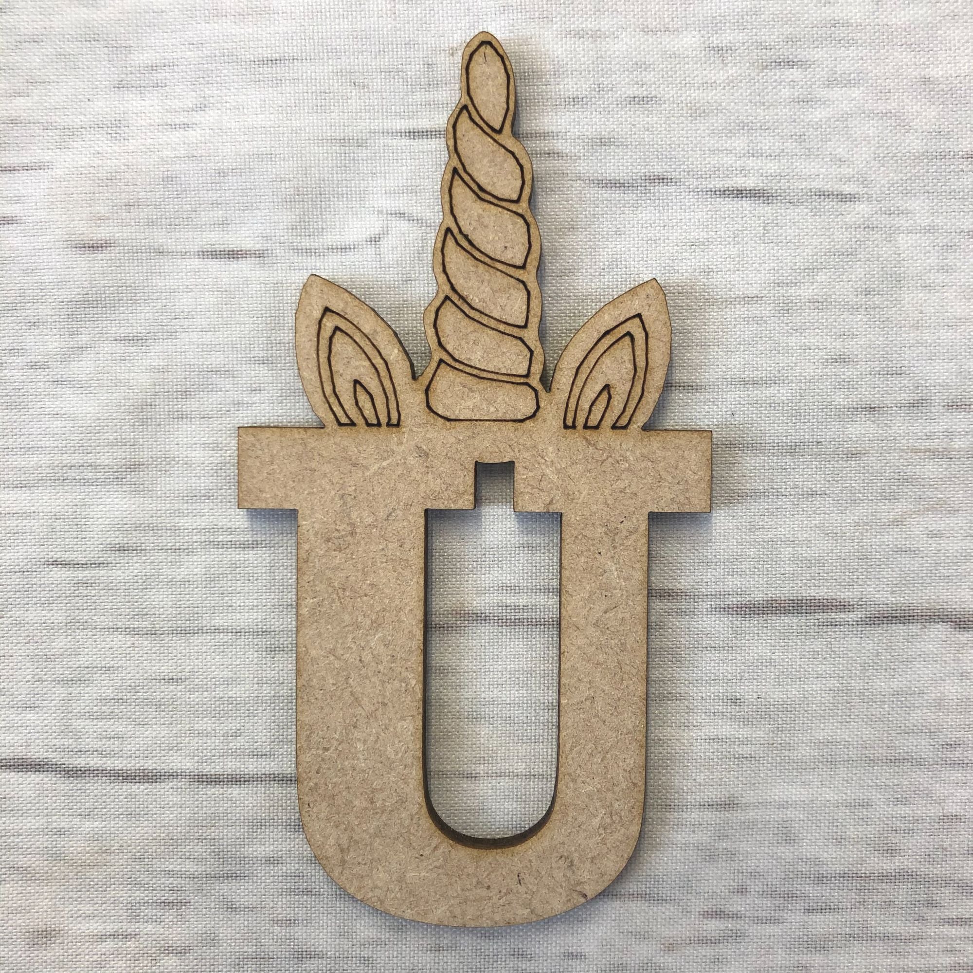 Unicorn font Letters Wooden Craft Shape
