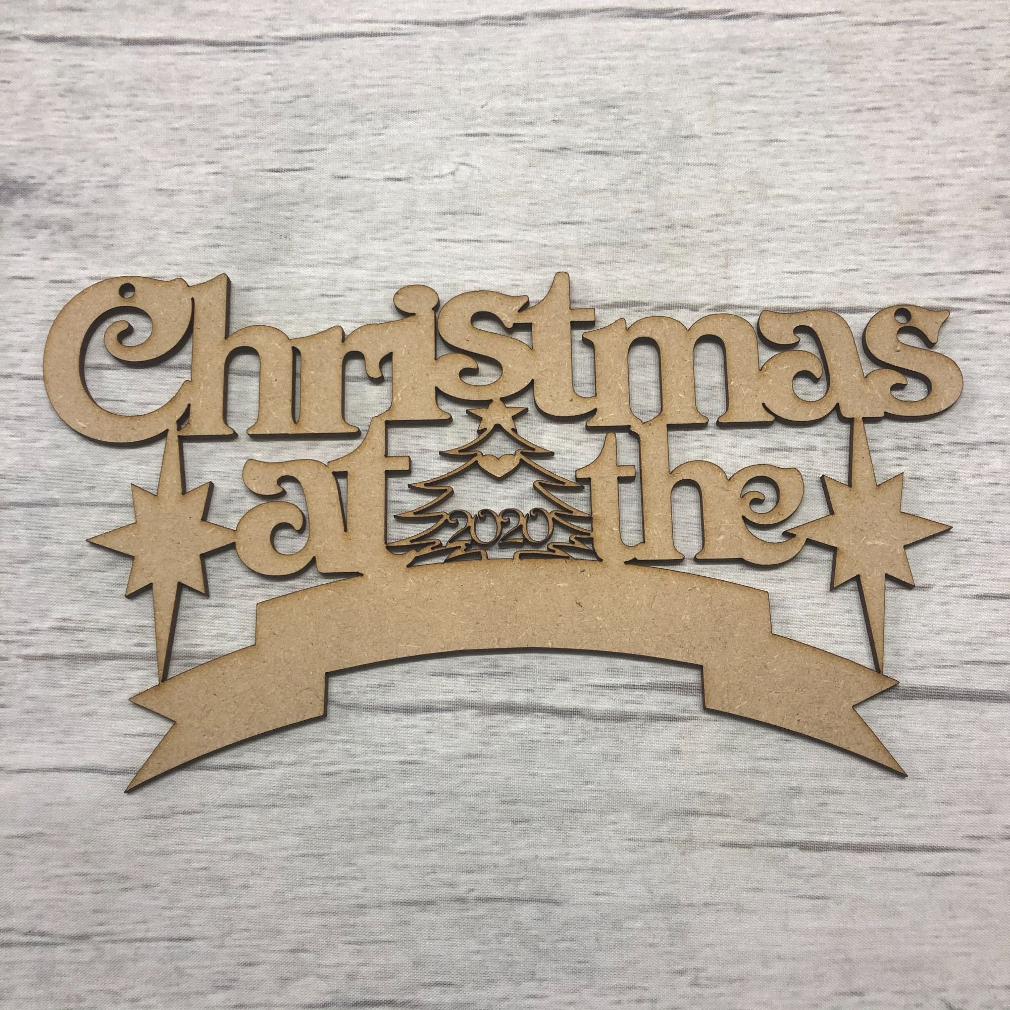 Christmas at the..' hanging plaque blank for customisation