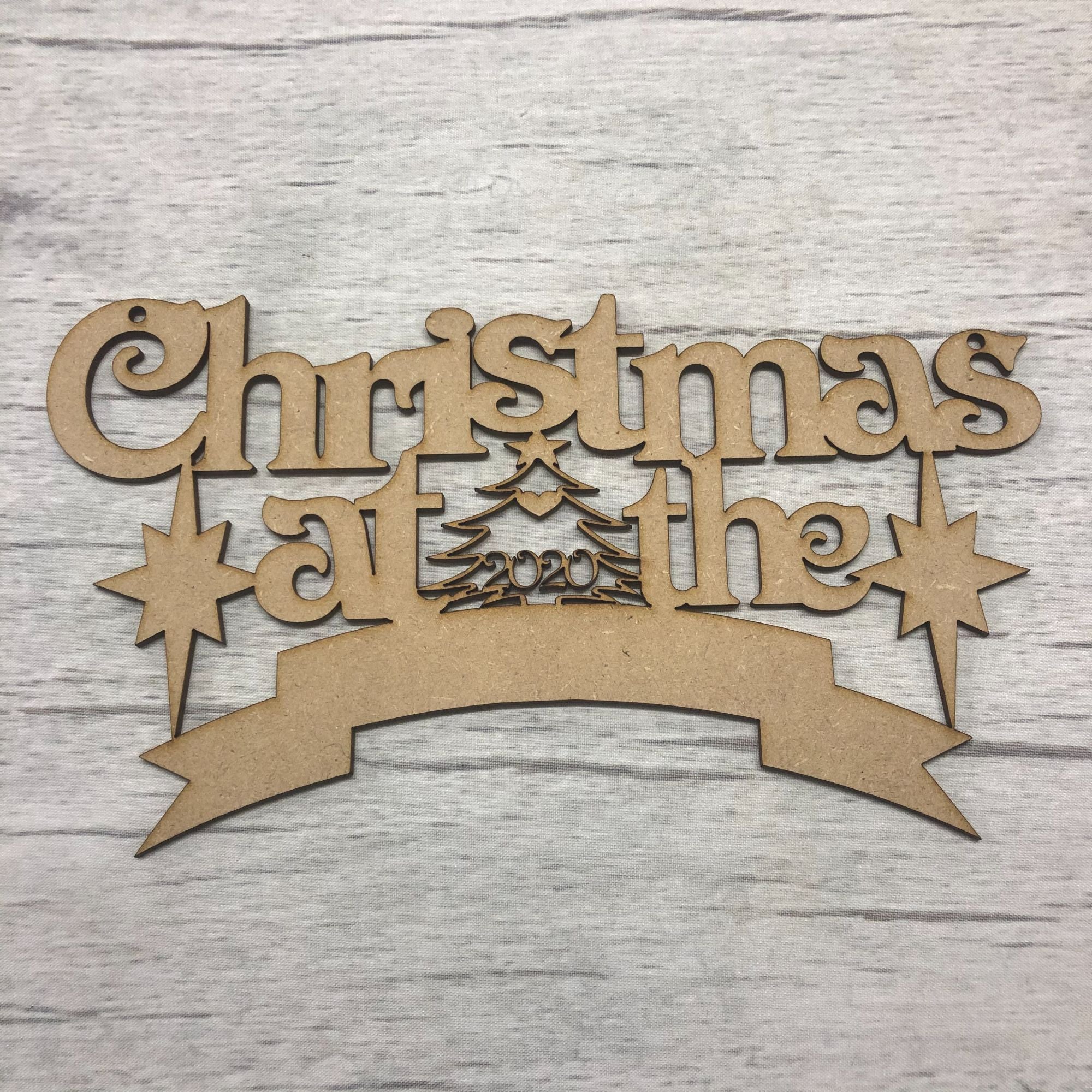 Christmas at the..' hanging plaque blank for customisation Wooden Craft Shape