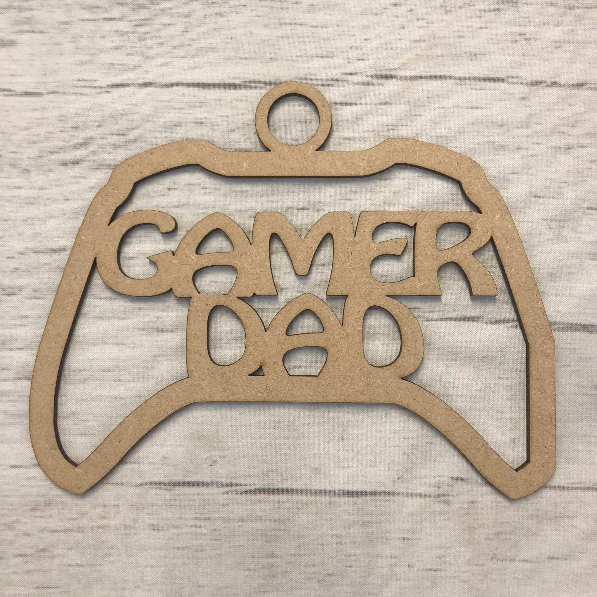 Dad Game Controller Hanger Wooden Craft Shape